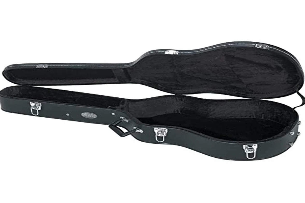 Custodia per chitarra GEWA Yamaha APX Flat Top Economy - nucleo in legno - coperchio piatto - rivestimento in similpelle nero opaco - scomparto per accessori - interno in velluto nero