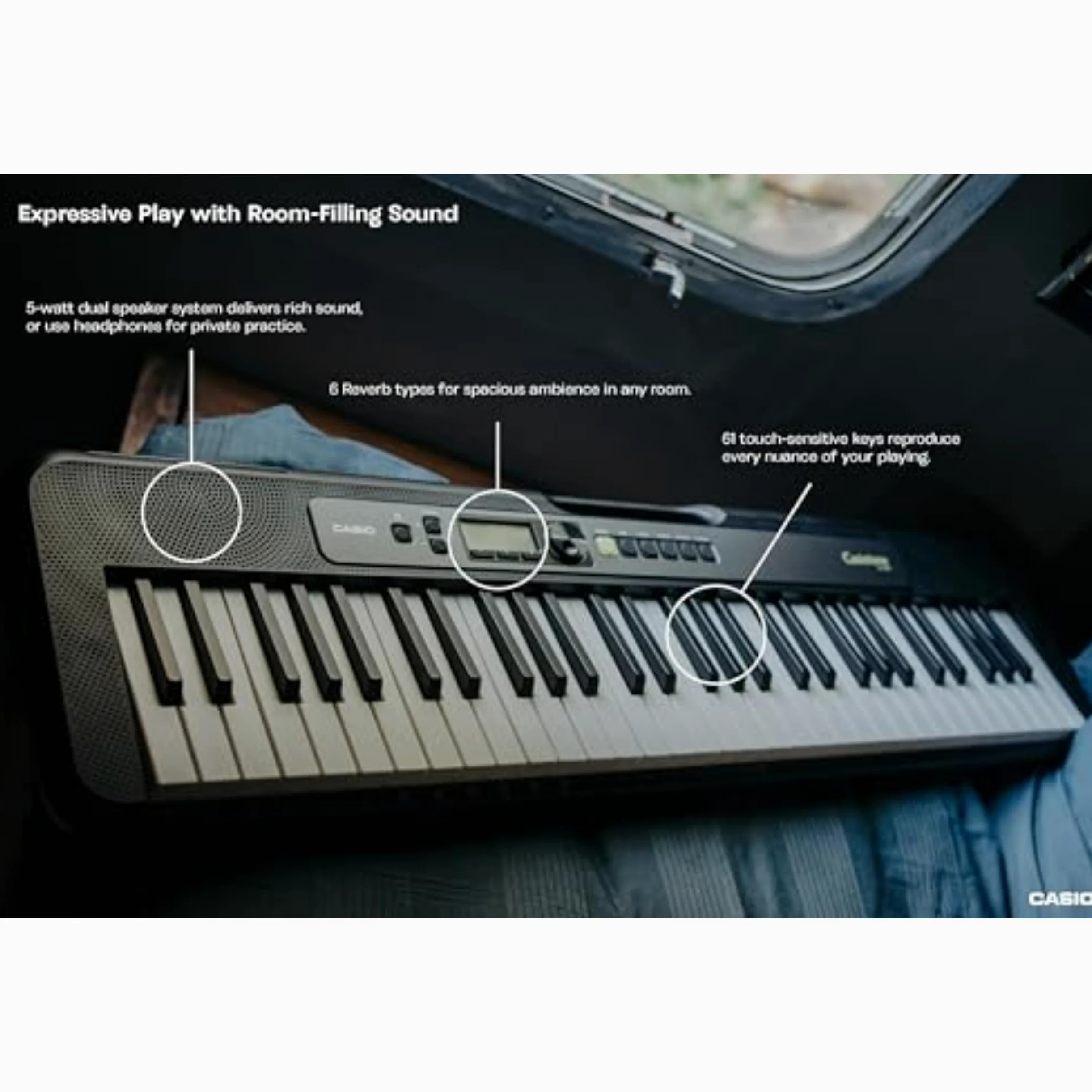 Casio, tastiera portatile a 61 tasti con USB (LK-S250)
