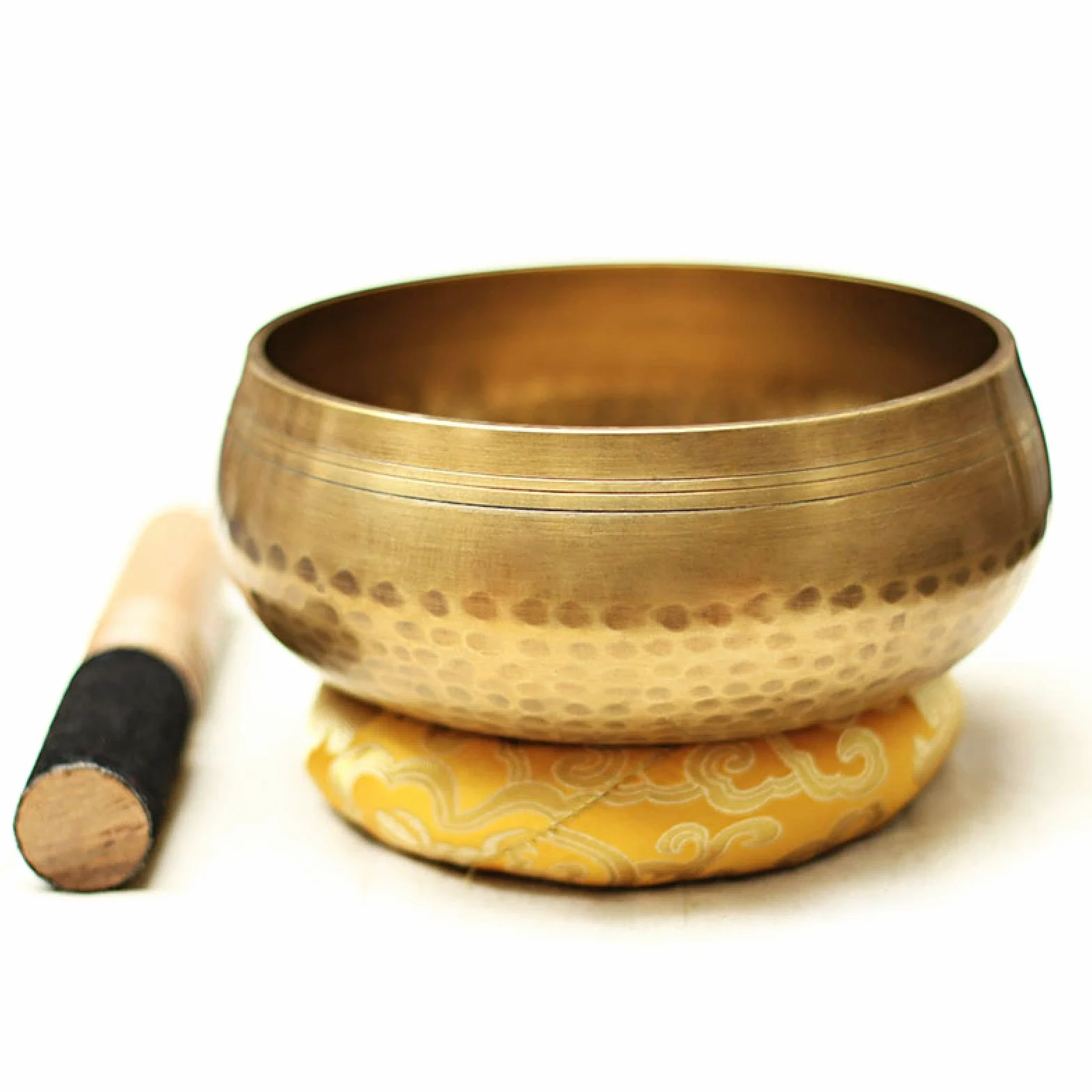 Campana Tibetana, con Artigianale Cuscino And Legno, Percussione a Mano, per Meditazione, Concentrazione Chakra, Sollievo dallo Stress e Yoga Musicoterapia, Dono Squisito,20cm
