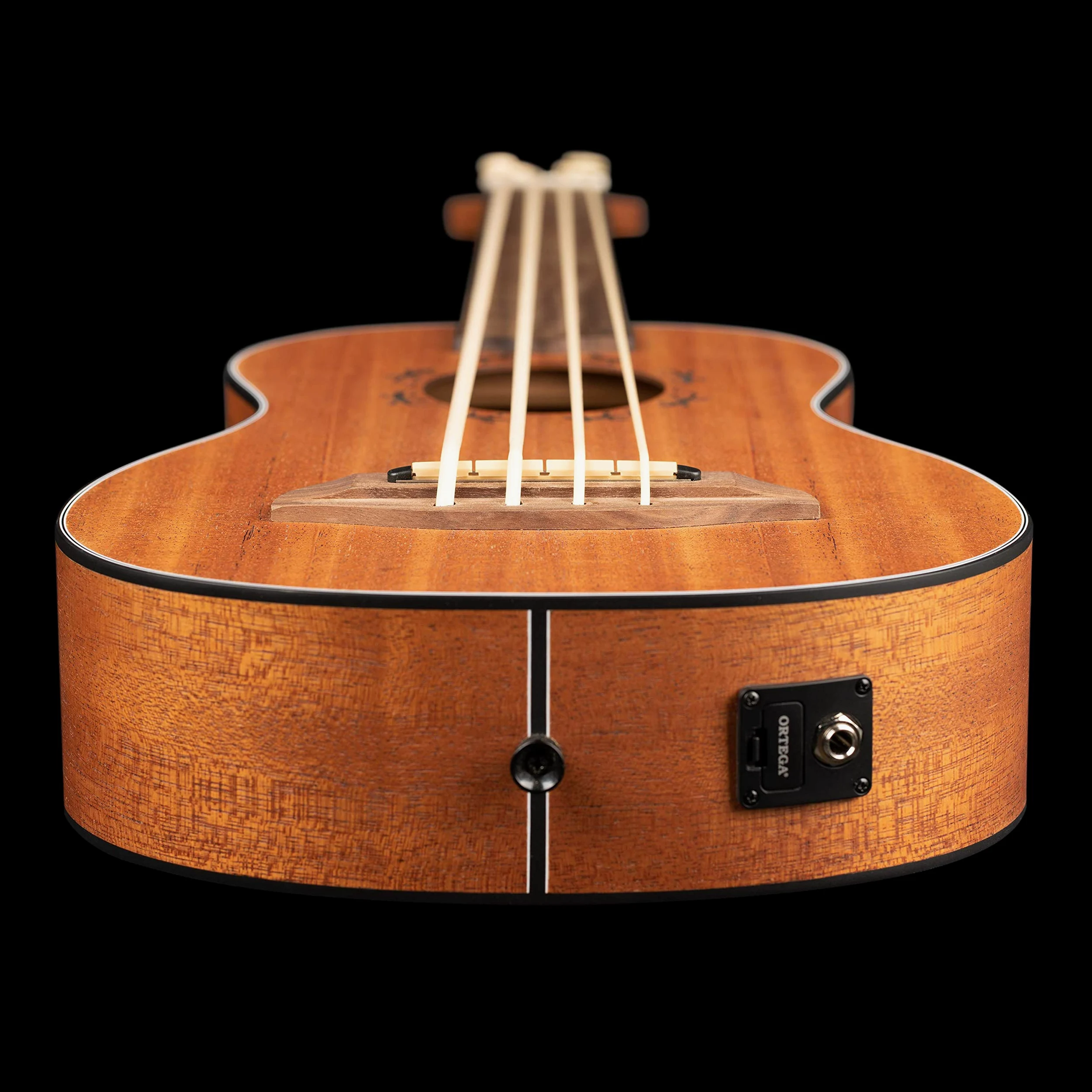 Ortega Guitars Travel Bass elettro-acustico - fretless - Serie Lizard - Ukulele Basso - include Gigbag - Mogano (LIZZY-BSFL-GB)