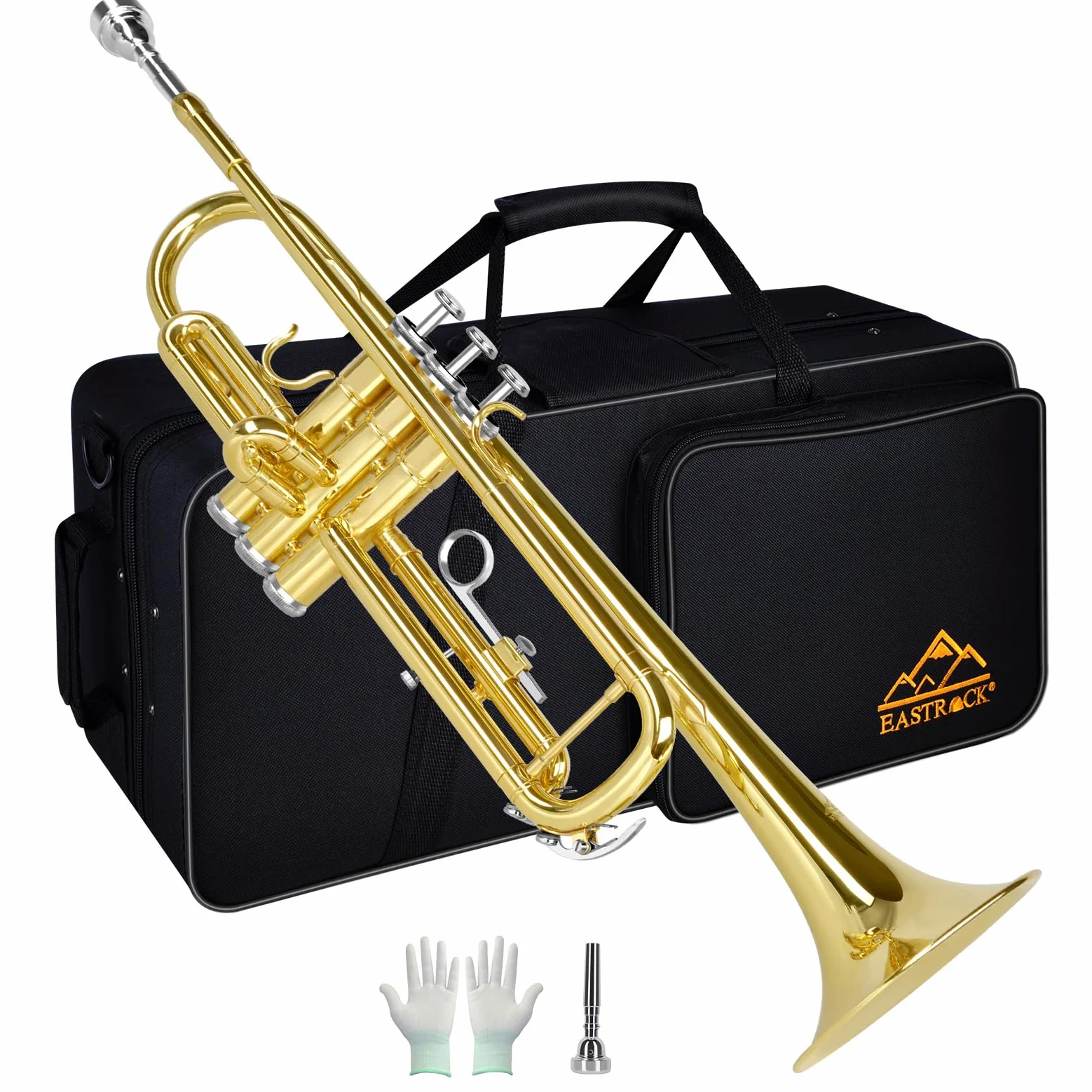 EASTROCK Tromba Sib Standard in Ottone Strumenti Musicali Ugello 7C con Custodia per studenti principianti (Latone d'oro)