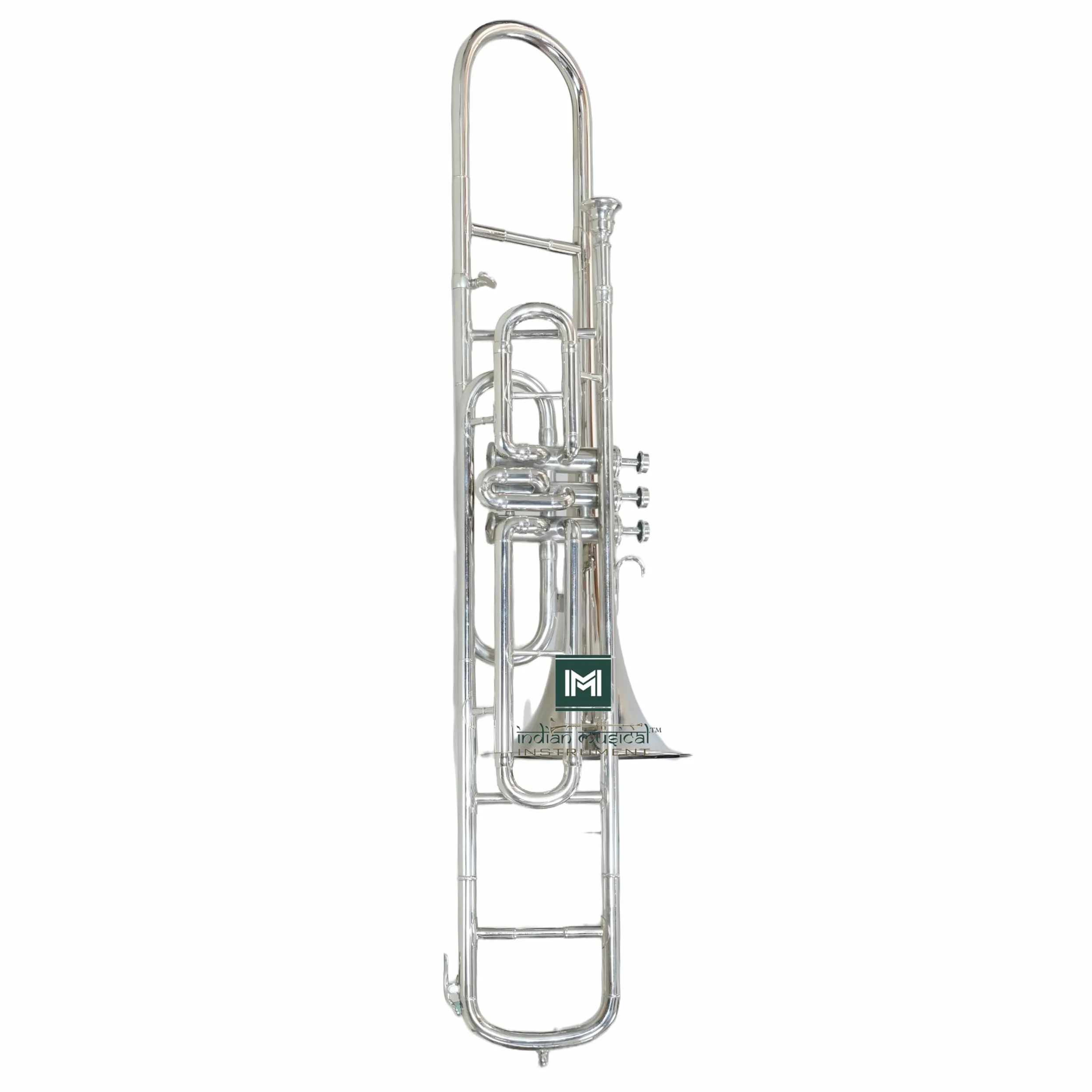 Valvola trombone, passo BB, qualità in ottone con custodia per il trasporto e bocchino incluso (argento)