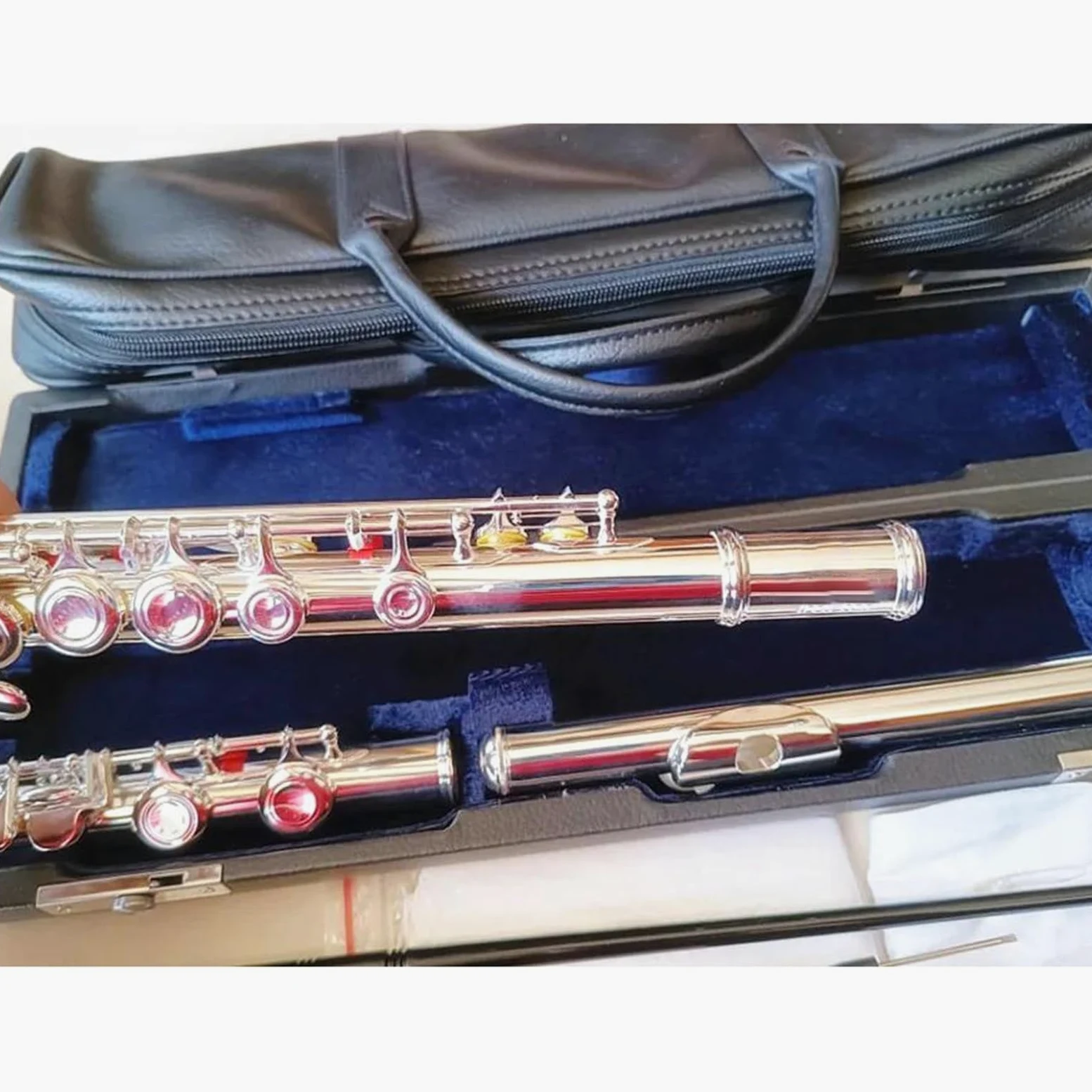 Professionale Flauto Traverso Corpo Placcato Argento Cupronichel 16 Fori Fori Chiusi Strumento Flauto Traverso Chiave C Con Chiave Mi