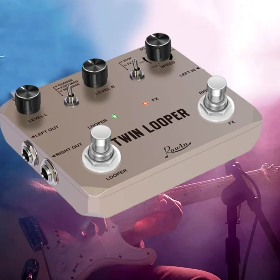 Houseadek Twin Looper per chitarra elettrica, Bass Loop Station Pedale con 11 tipi, bypass TimeTrue, ingresso/uscita stereo