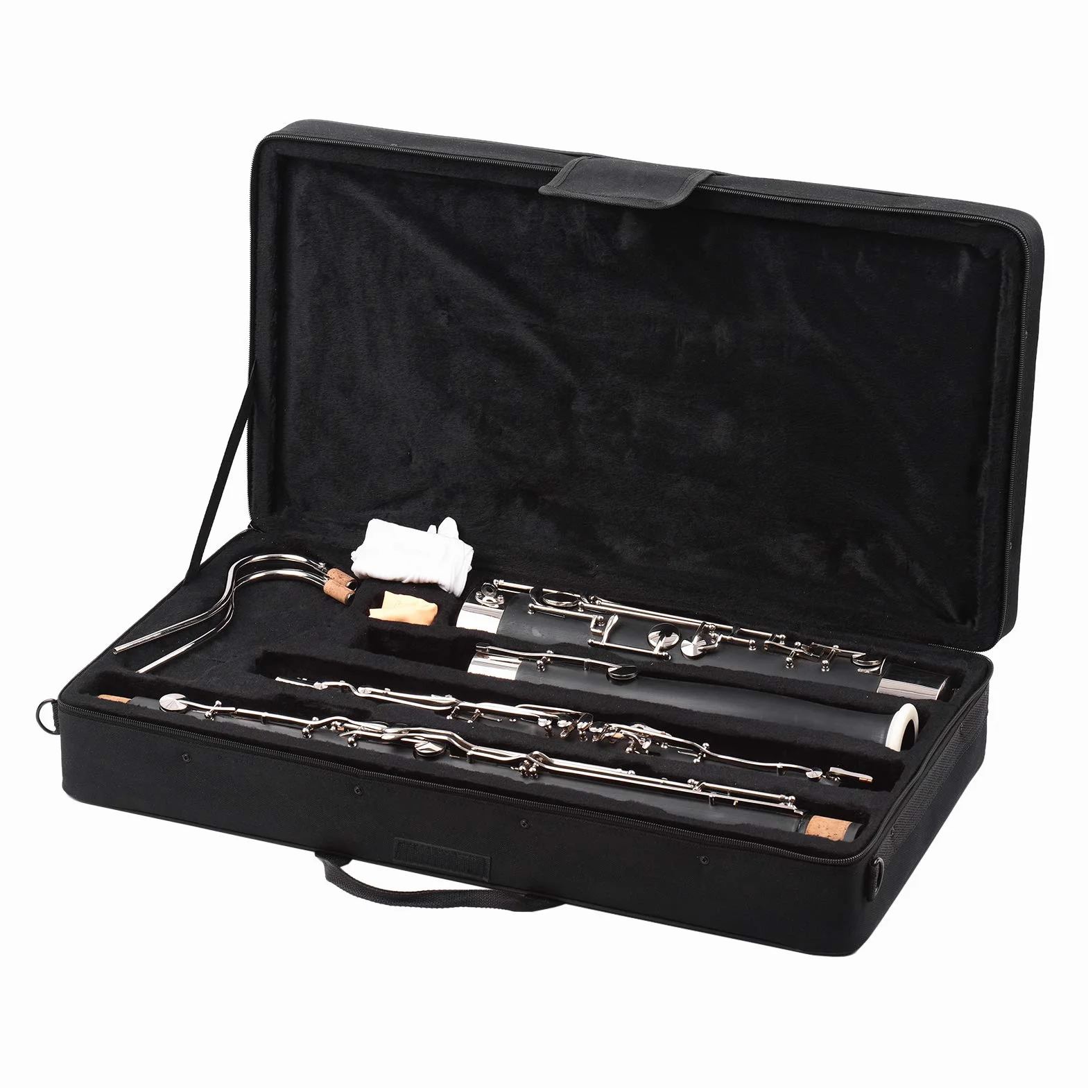 fagotto nero,KOCAN Professionale C Key Fagotto Strumento a fiato Corpo in legno sintetico Cupronickel Chiavi placcate in argento e nichelate con guanti Reed Panno per la pulizia Custodia per il traspo