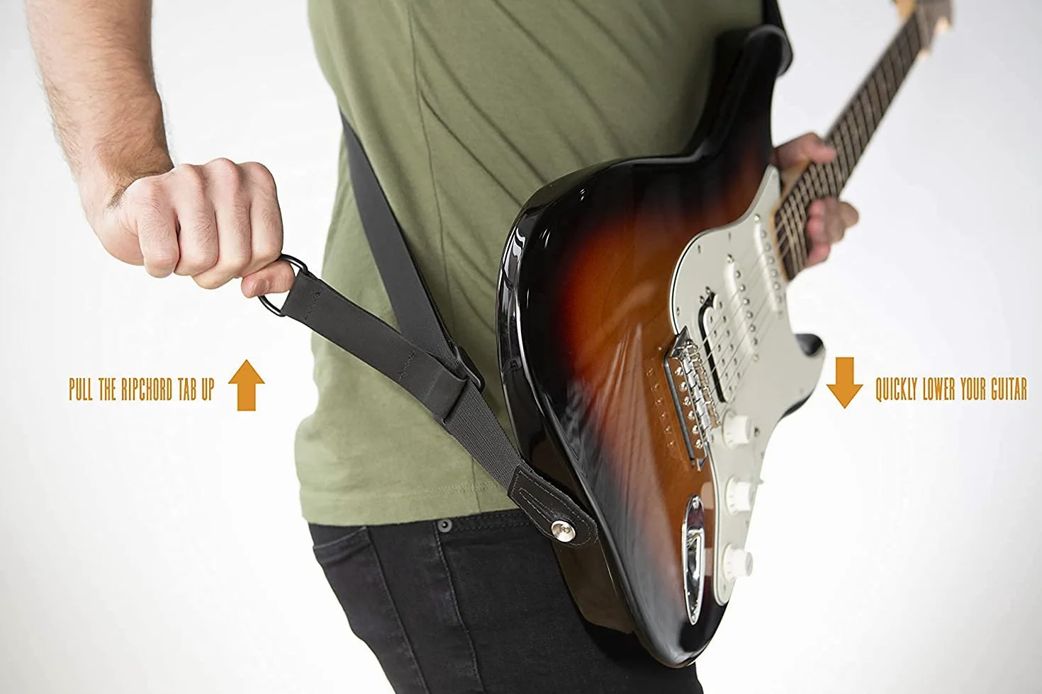 Levy's Leathers - Tracolla per chitarra, altezza destra, con tecnologia RipChord di regolazione rapida