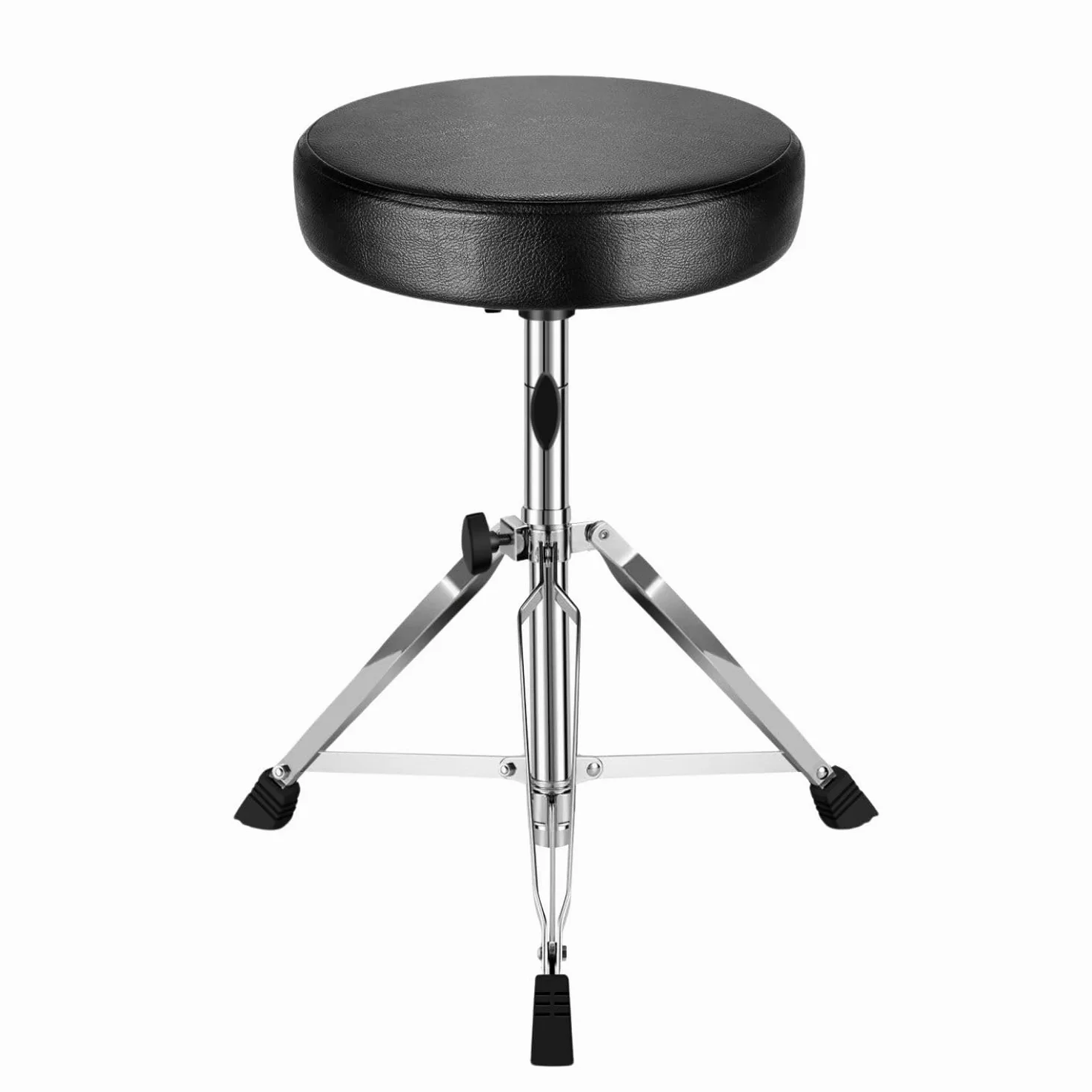 Flexzion Sgabello regolabile per batteria strumento musicale, Seggiolino supporto panca in altezza, Sedia con base treppiede, Piedini in gomma antiscivolo pieghevole per batterista tastiera pianisti