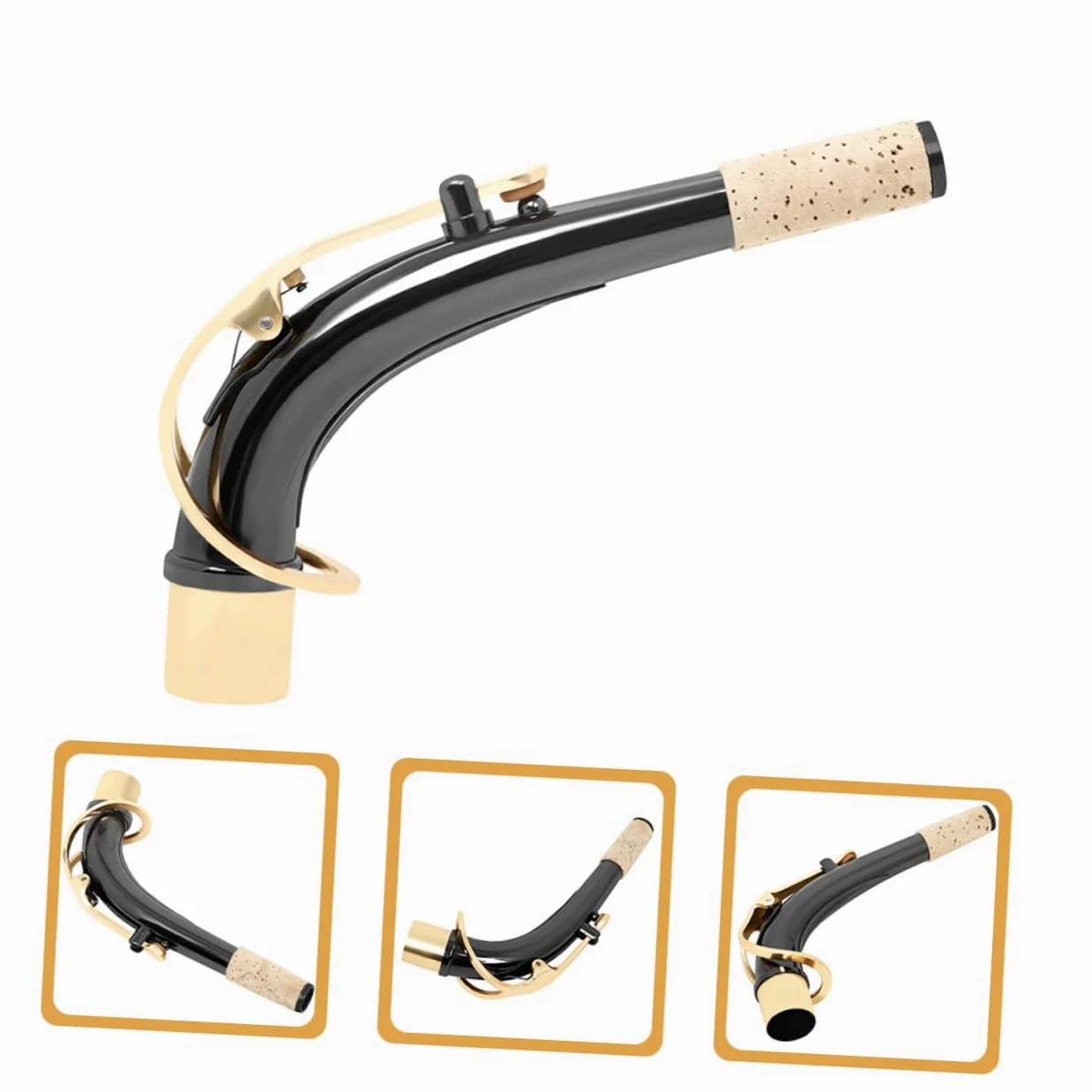 ibasenice 5pezzi Sostituzione Collo Curvo Per Sassofono Ottone Con Bocchino Kit Di Riparazione Per Sassofonisti Per Migliorare Intonazione e La Qualità Del Suono