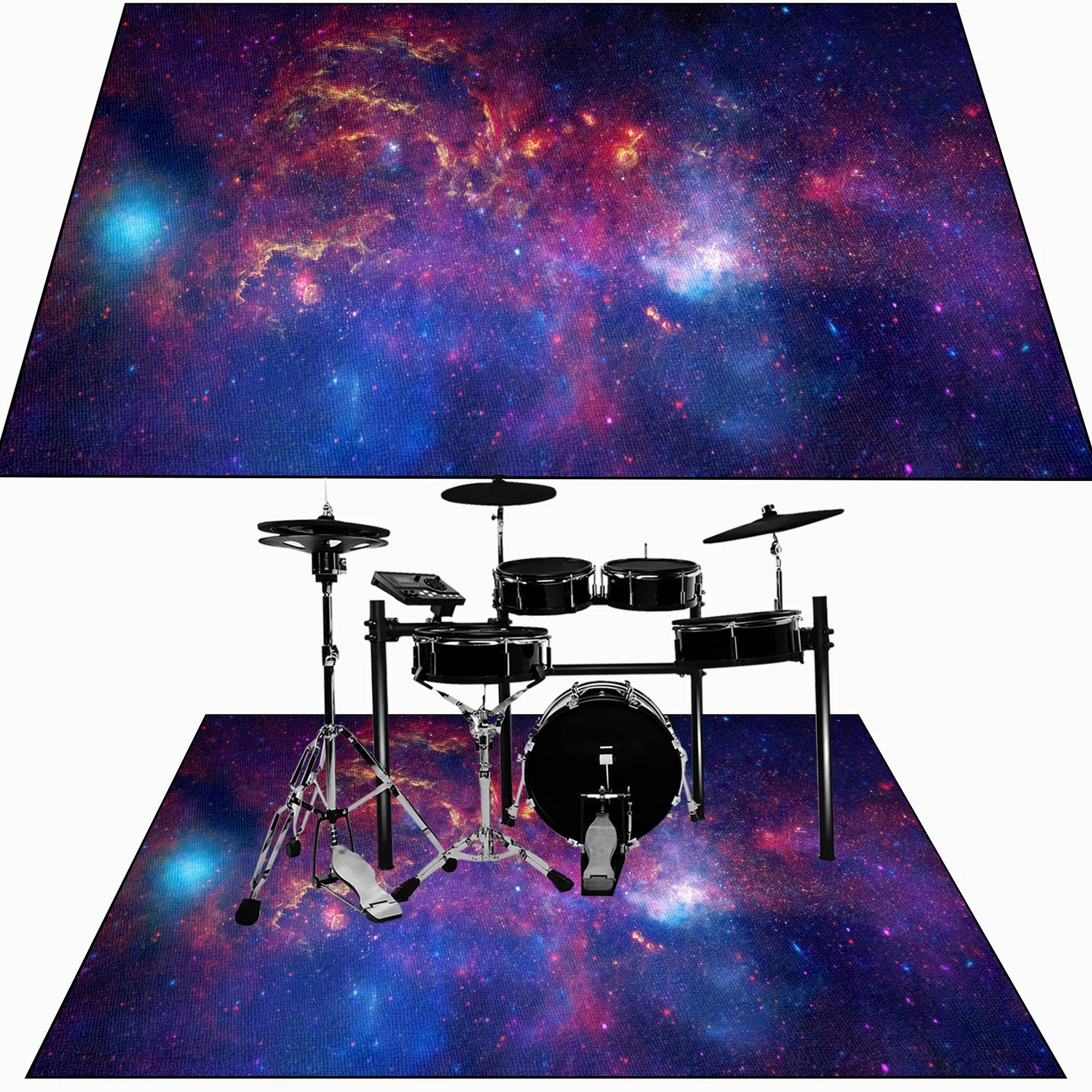 Tappeto per Batteria Tappeto a Tamburo Professionale Tappetino per Batteria Elettronica Strumenti Musicali Coperta Antiscivolo Tappetino Insonorizzato Tappeto Drum Accessori per Batteria 230 x 180 cm