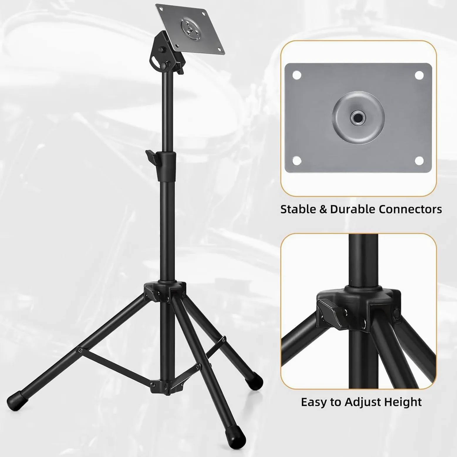 Supporto per batteria - Sùpporto pèr rullante | Supporti peŗ pad p̄er esercitazione pēr bàtteria, sup̃porto nero peř tavola p̃er percussioni a sollevamento silenzioso, trainer regolabile, soluzione pe