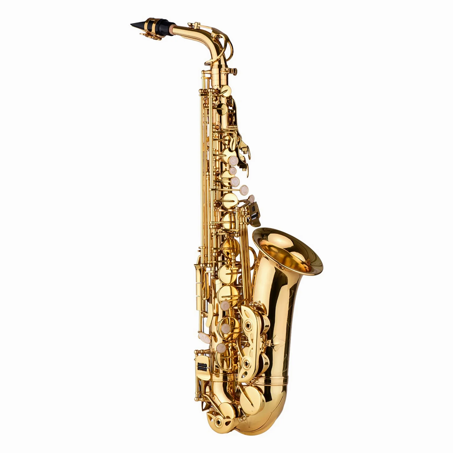 Sax Alto AS200 EB Sassofono Contralto Ottone Laccato Sax Alto Strumento a fiato con Custodia Guanti Cinghie Panno di Pulizia Spazzola