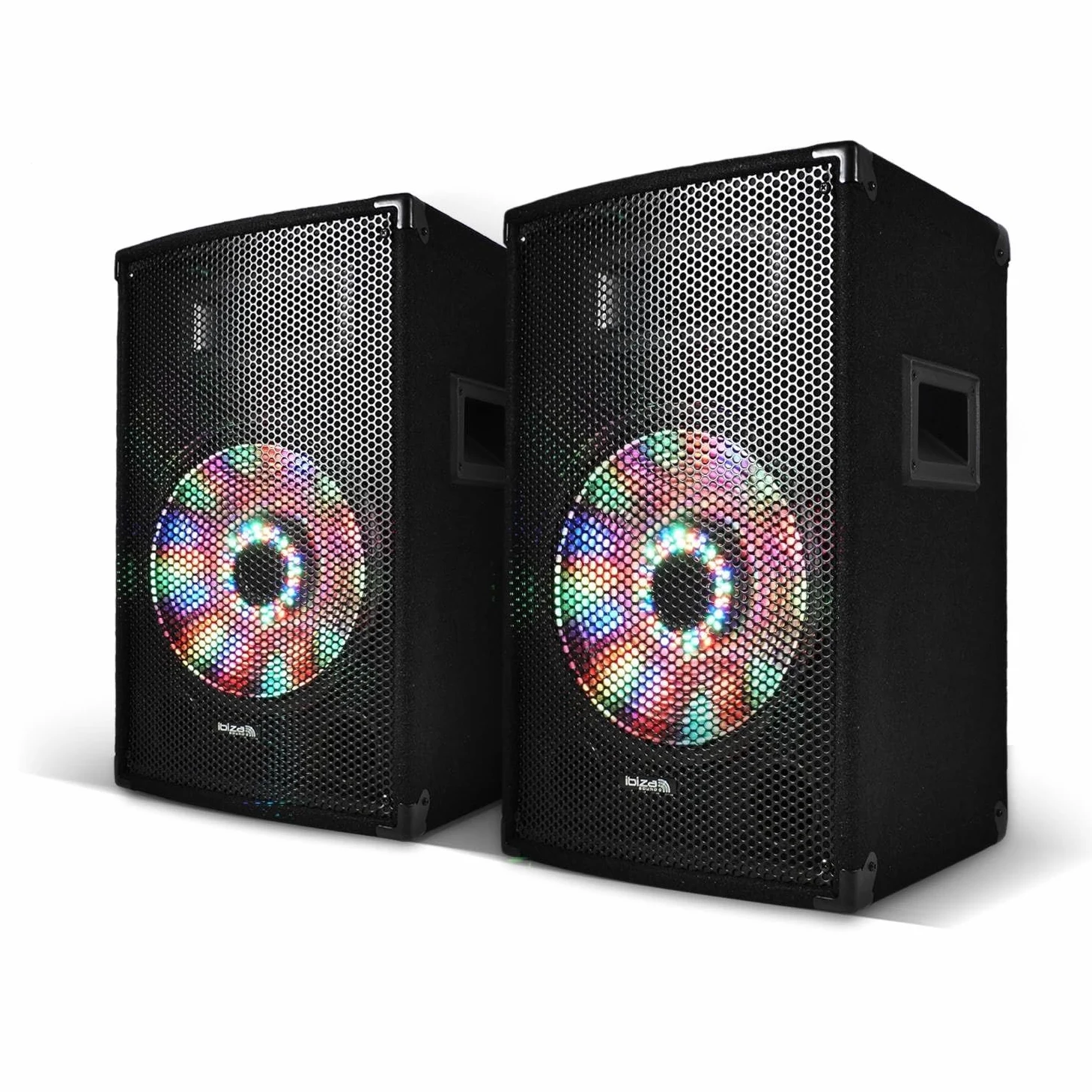 Una coppia di diffusori passivi SONO DJ PA 10"/ 25 centimetri 2x250W con LED integrati 2 vie bass reflex