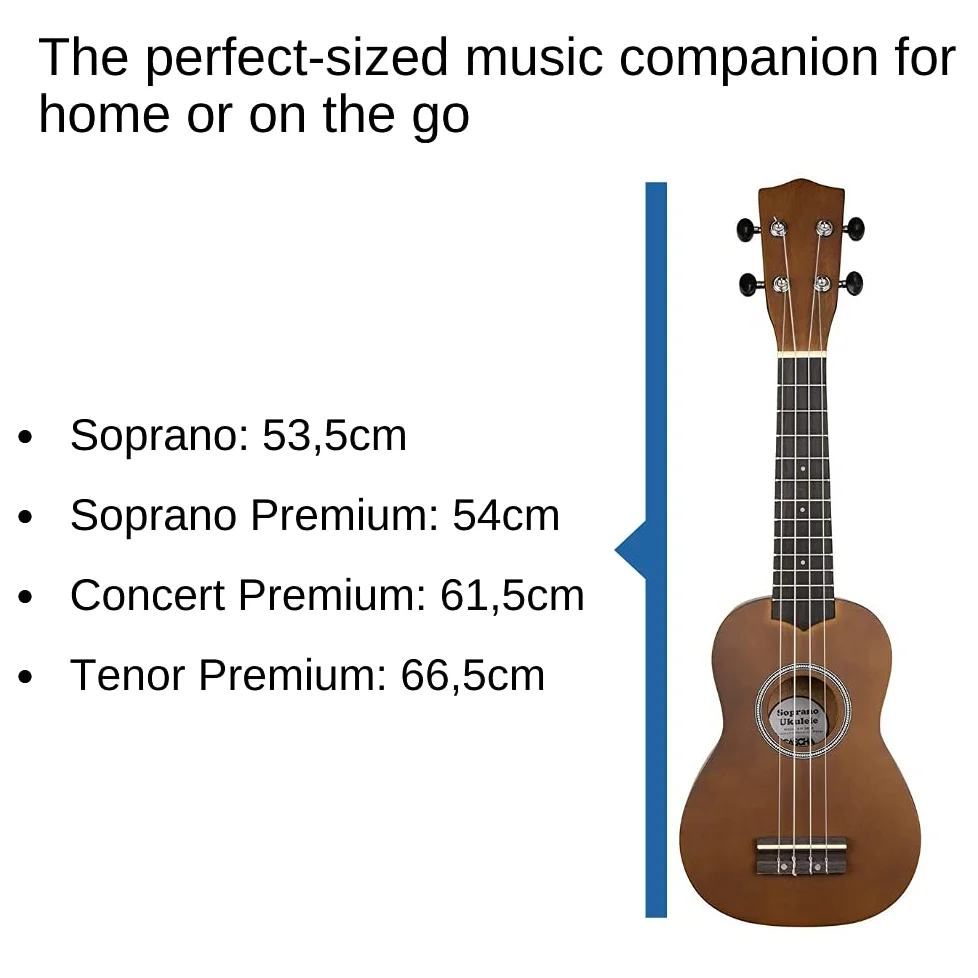 CASCHA Ukulele soprano giallo Bundle, piccola chitarra Hawaii per bambini e adulti, con ukulele, accordatore, borsa, 3 plettri e corde Aquila