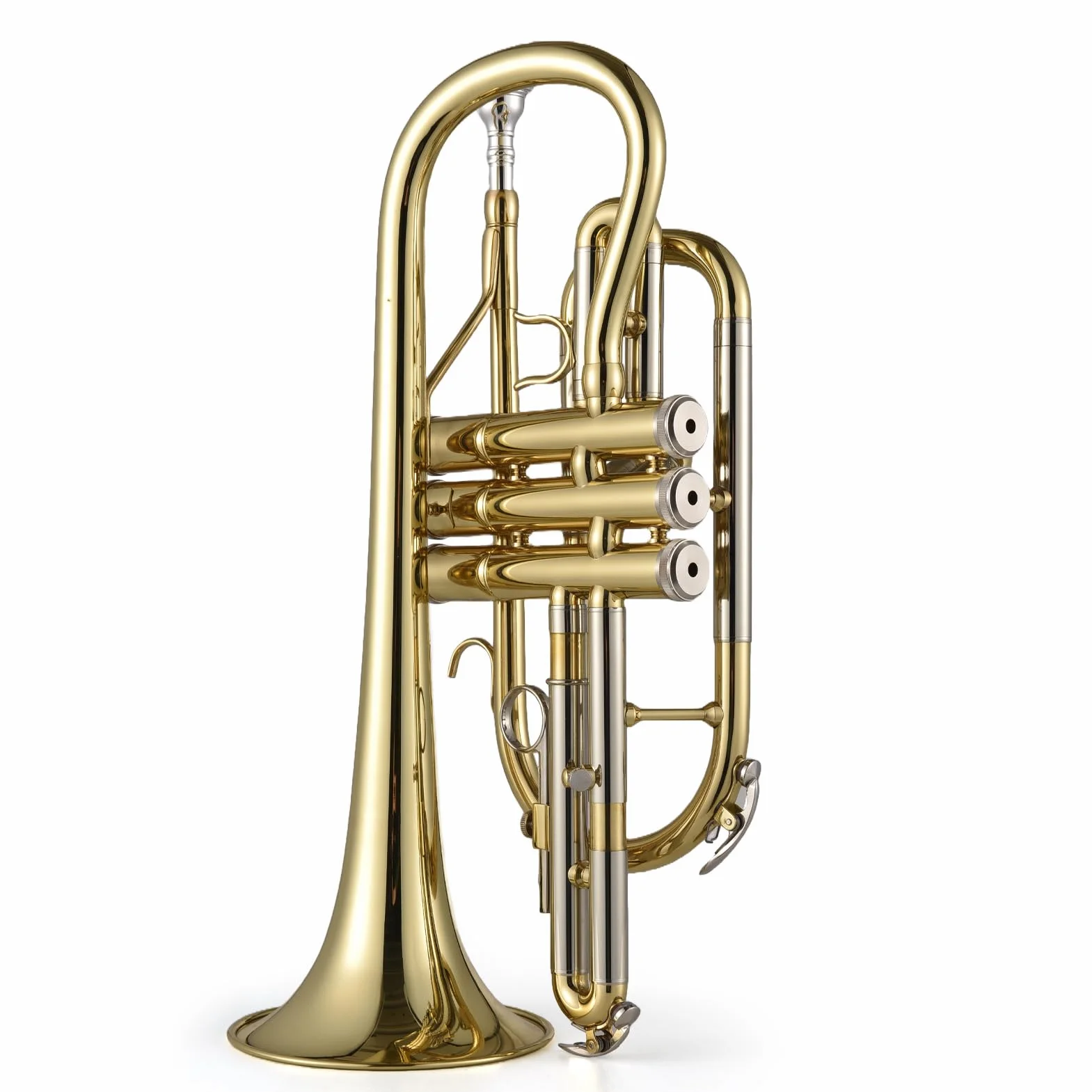 Cornetto in Ottone Sib Pittura per Strumento in Ottone Oro Corno in Ottone Professionale con Custodia di Trasporto Panno di Pulizia Spazzole per Studenti e Principianti