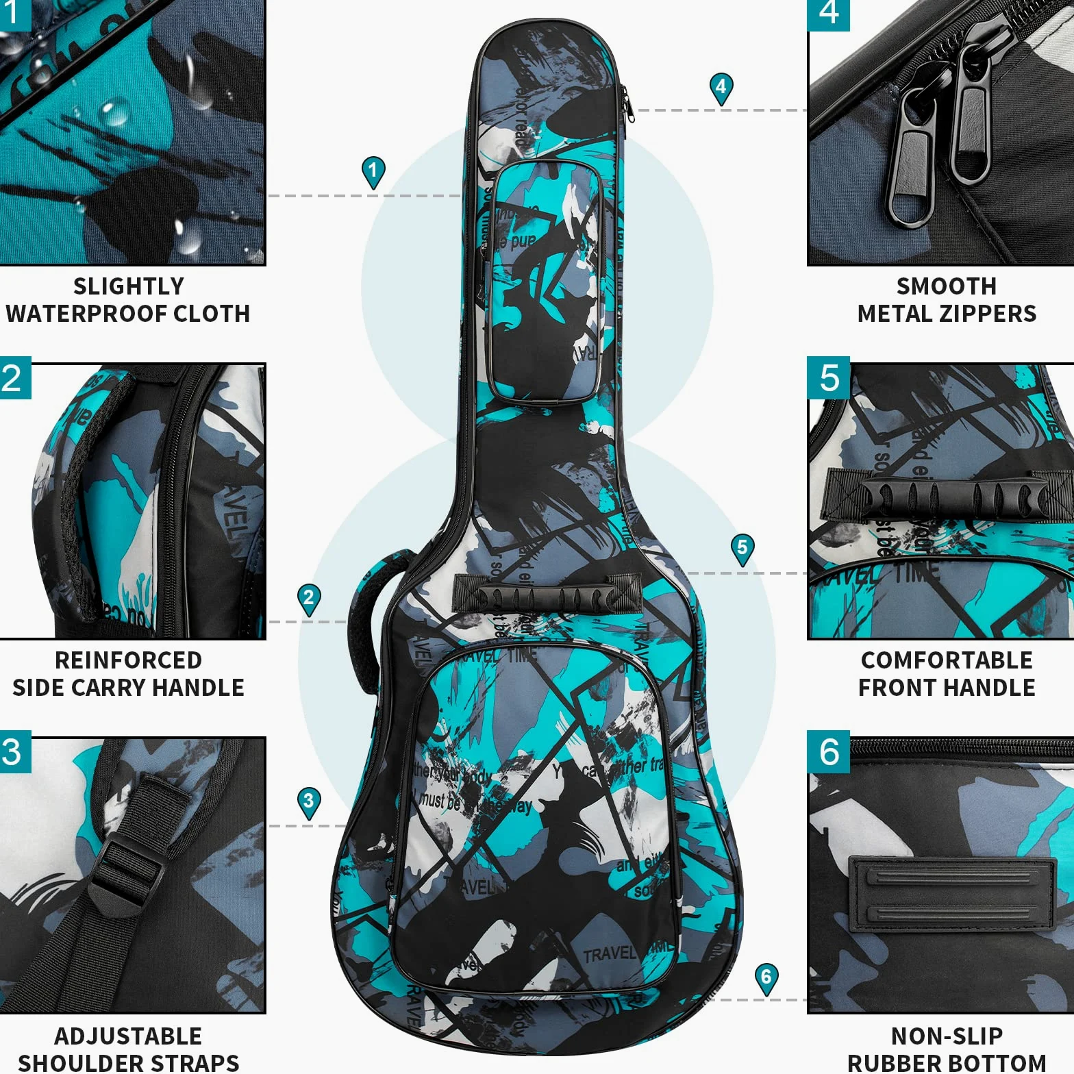 Borsa per chitarra triangolare-grigio, Colorato, A-borsa per chitarra-3
