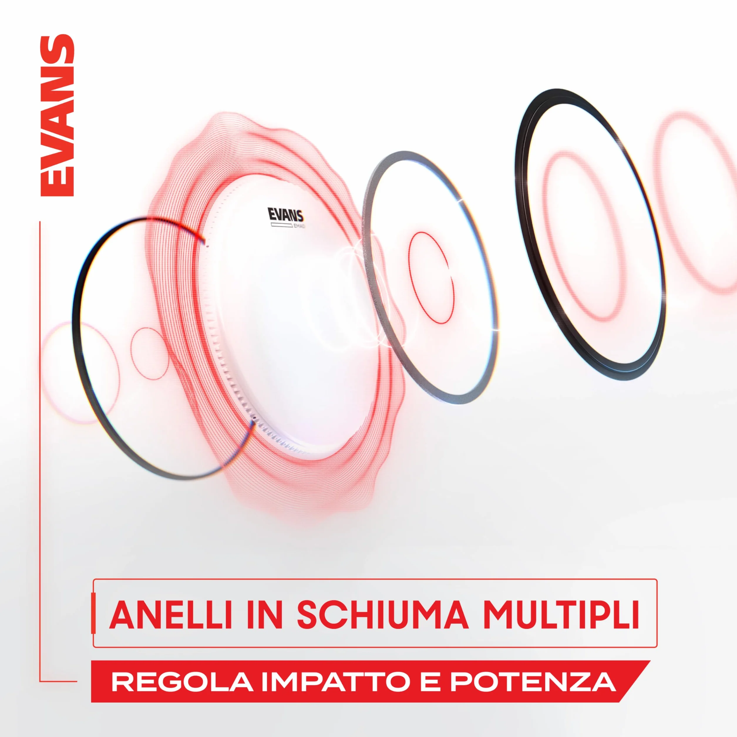Evans EMAD2 Clear, 22", BD22EMAD2, Bass Drum Batter - Pelle del tamburo basso