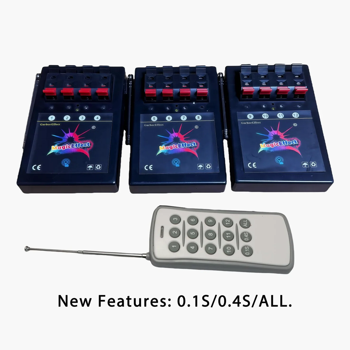 Kit di accensione wireless per fuochi d'artificio a distanza con 12 accensioni, portata 100 m - Intervallo di accensione 0,1s/0,4s, sistema di accensione di sicurezza per spettacolo