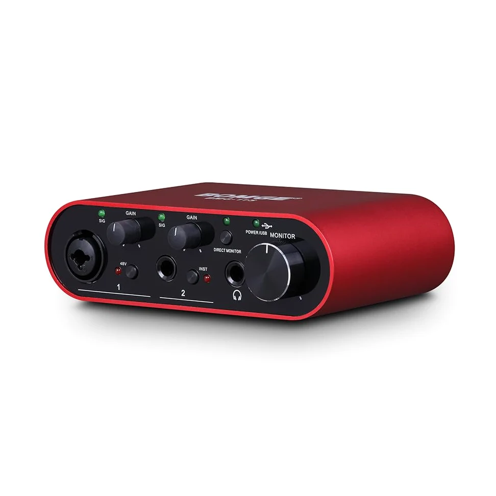BOMGE Interfaccia audio USB BMG11S (24 bit/192 kHz) con XLR, alimentazione phantom da 48 V, per chitarrista, cantante, podcaster o produttore, ad alta fedeltà, registrazione di qualità da studio
