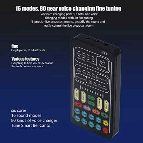 Cambia Voce Multifunzione, Registrazione Portatile Mini Sound Car, Scheda Live per Game Anchor Computer di Registrazione per per per Switch (Versione inglese)