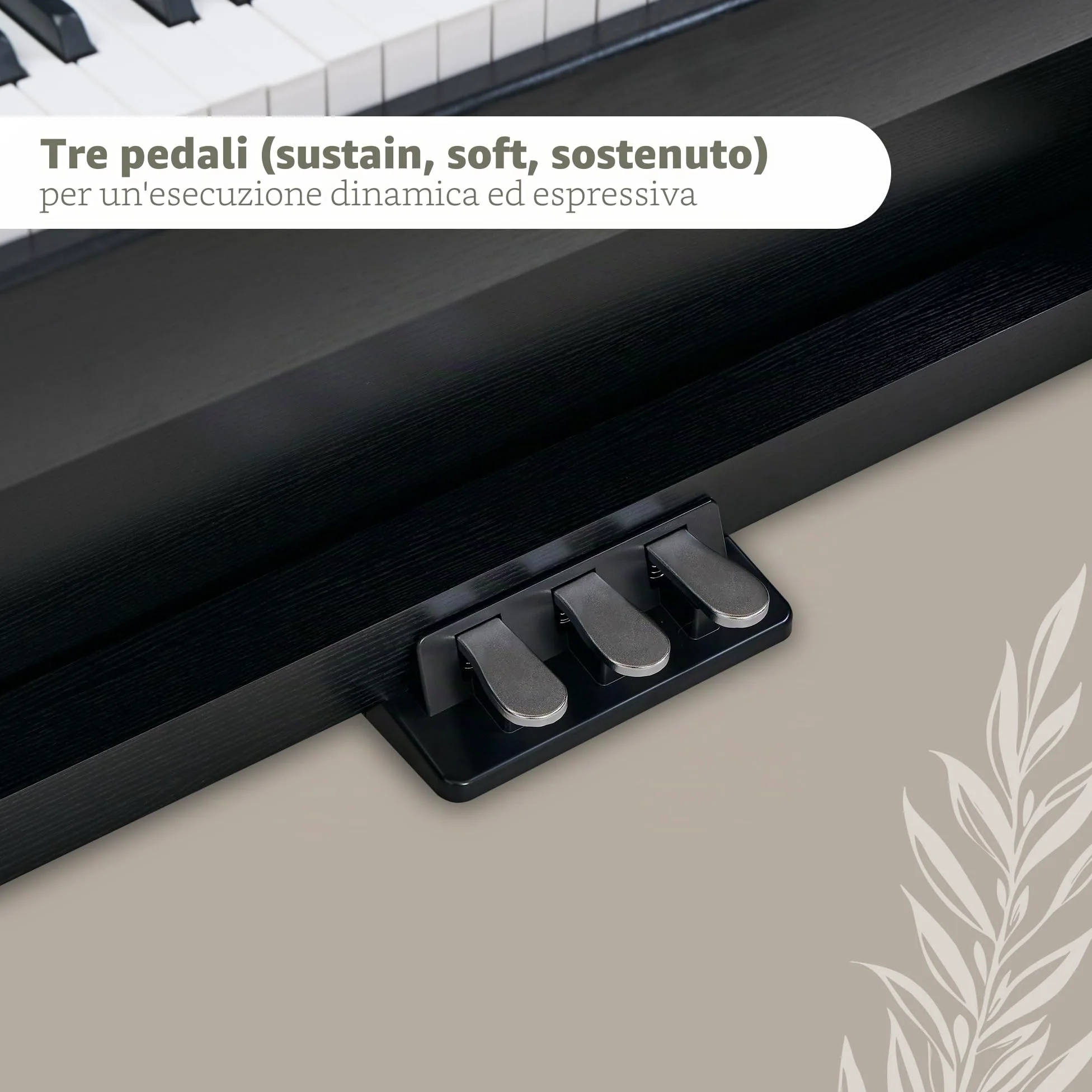 Classic Cantabile DP-220 SM E-Piano Nero Opaco, Polifonia a 64 voci | 88 tasti pesati con meccanica a martello, Dinamica di tocco regolabile su 5 livelli, 10 demo-song interni, 20 suoni, Soft