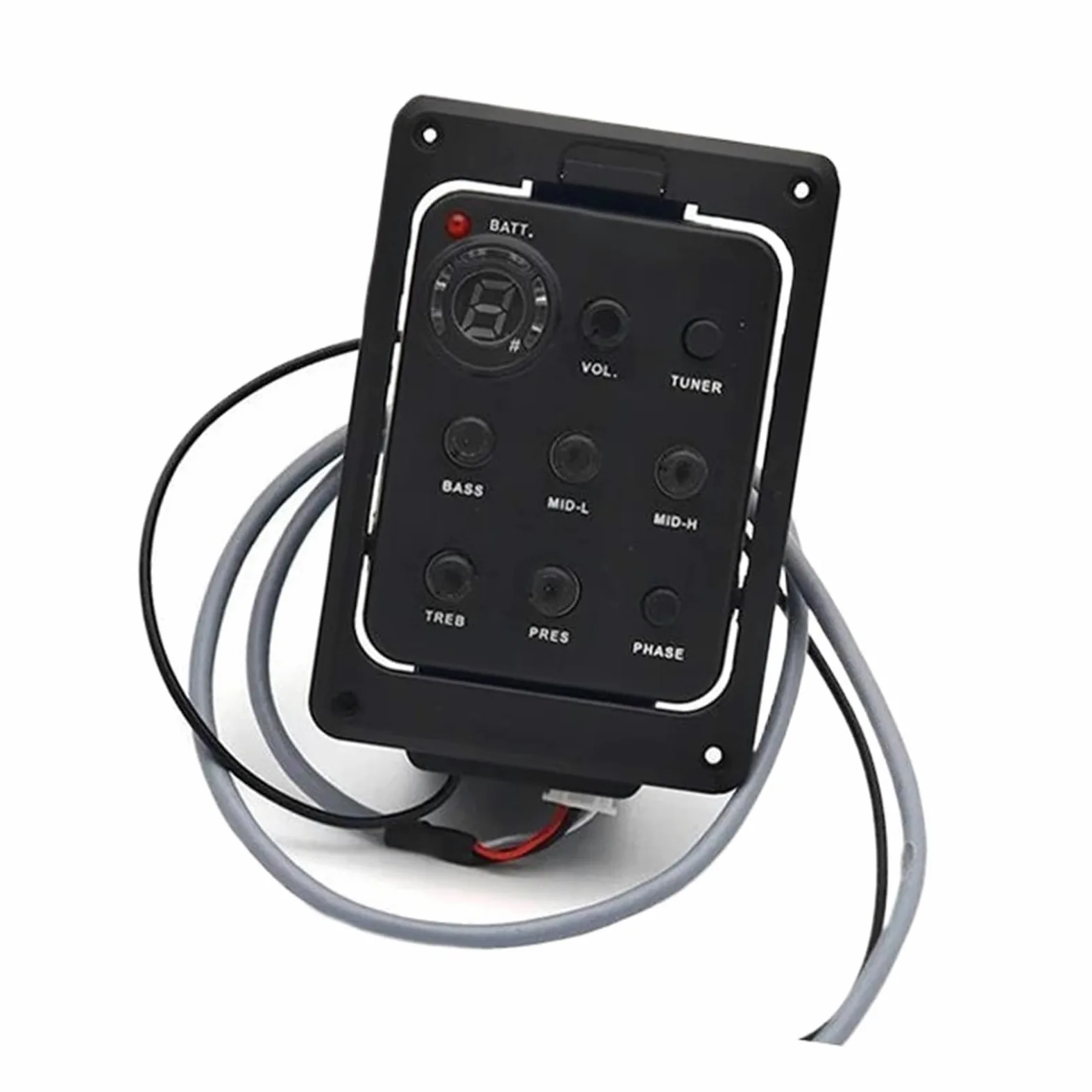 10 Pezzi Preamplificatore EQ A 5 Bande Con Accordatore Pickup Per Chitarra Acustica Con Soft Piezo Nero Pezzi di ricambio per pickup per chitarra acustica