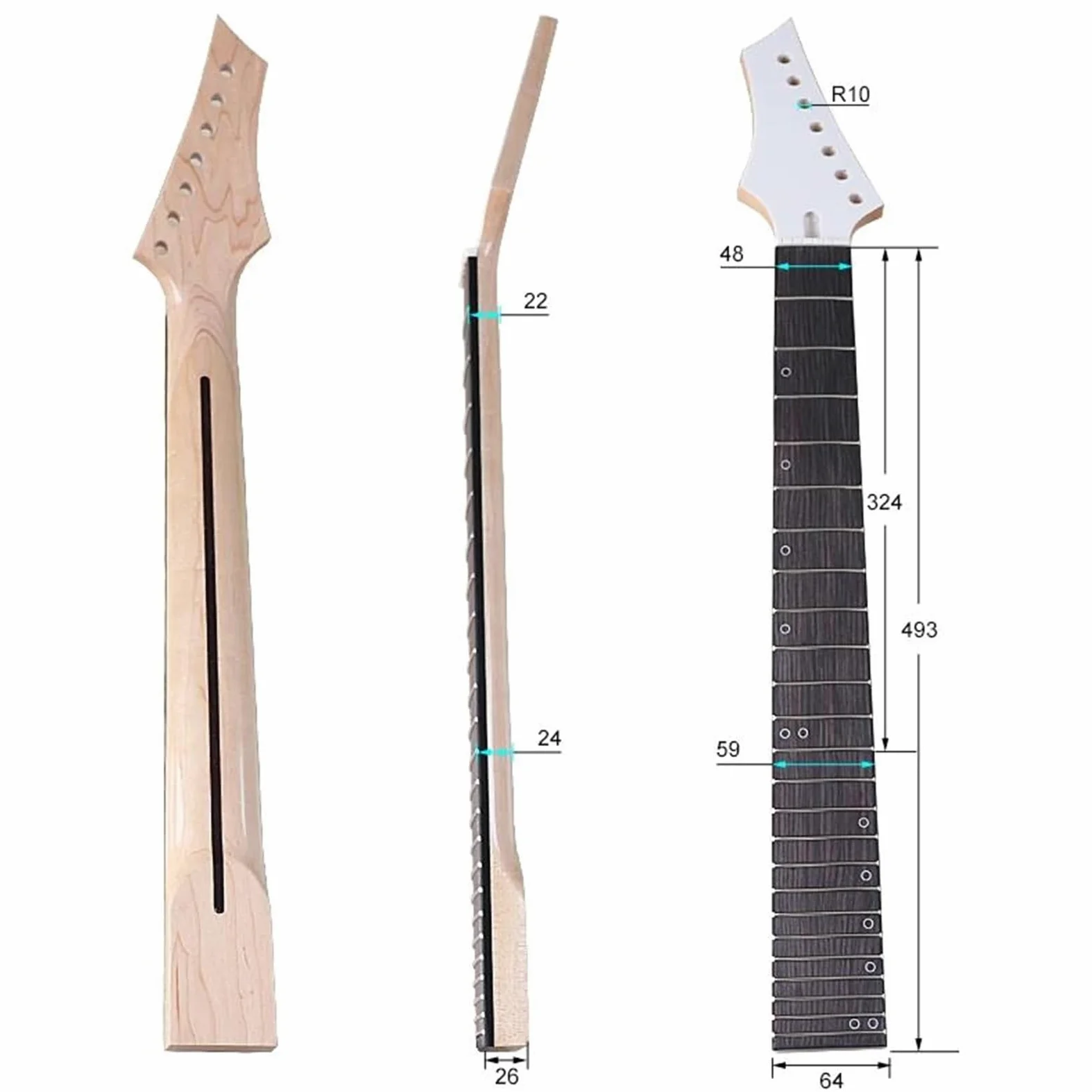 Chitarra Elettrica Per Mancini Manico 24 Tasti Tastiera In Acero A 7 Corde(M2)