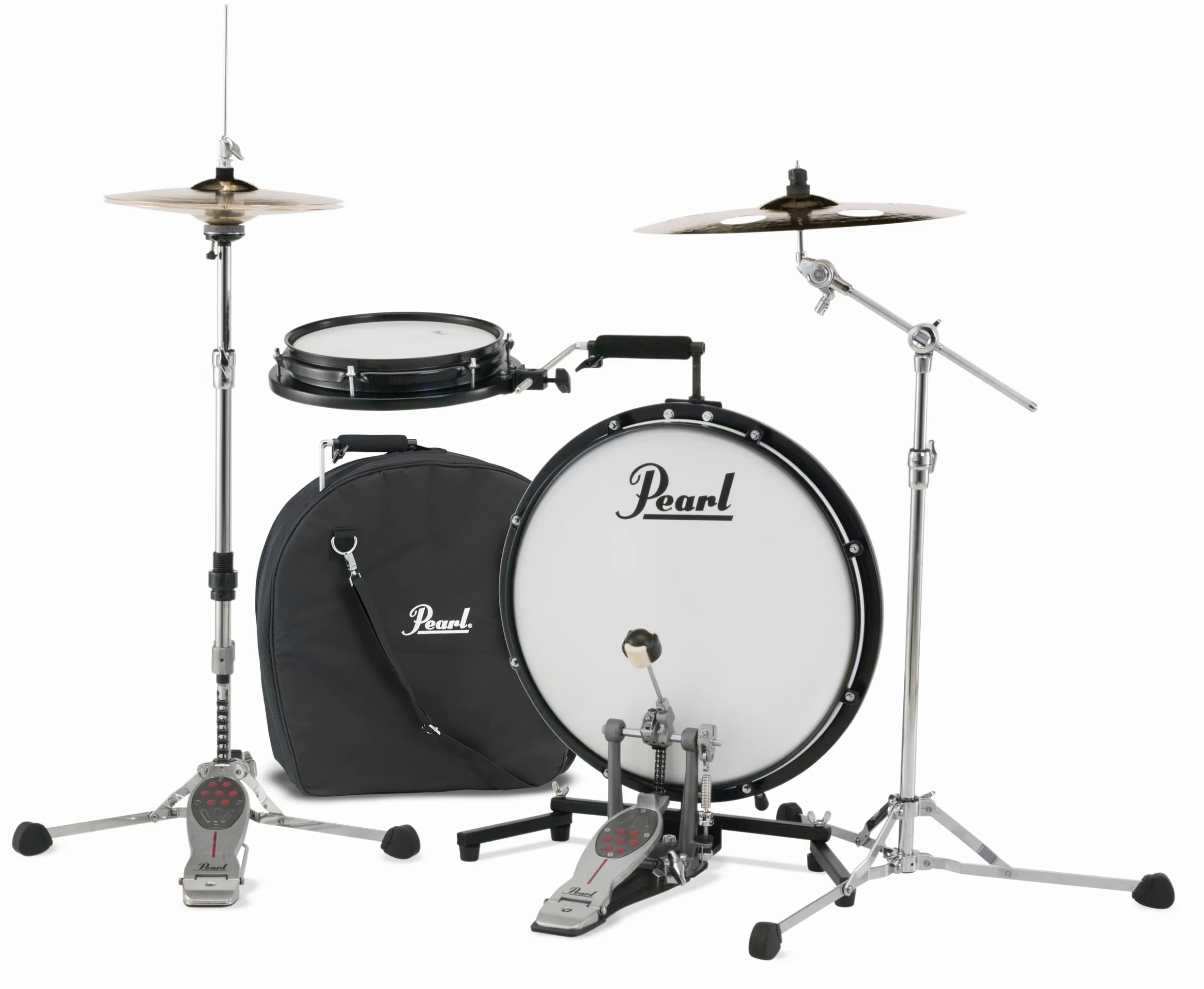 Pearl Compact Traveler - Batteria per grancassa da 45,7 cm e rullante da 25,4 cm, con custodia (piatti e hardware venduti separatamente)