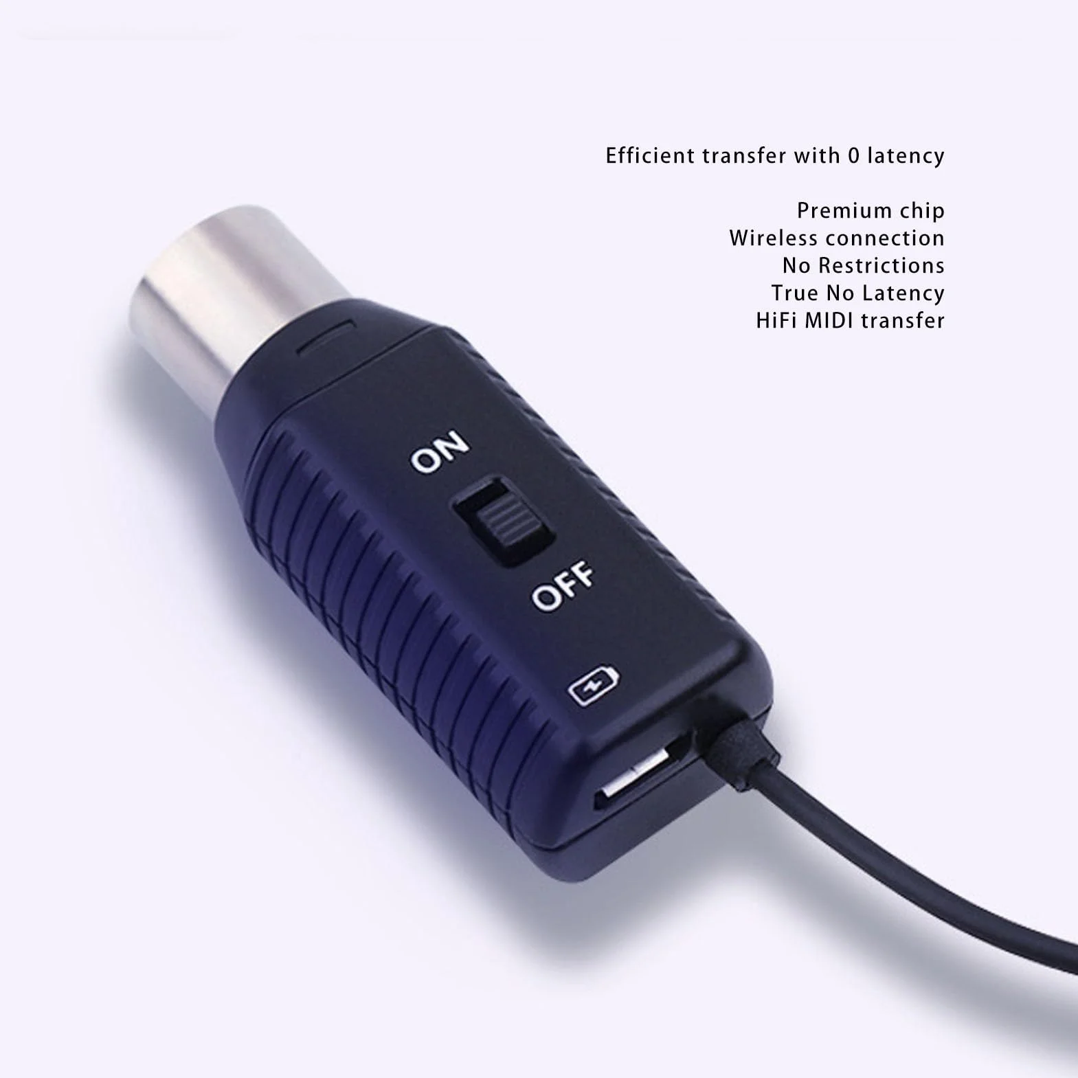 Adattatore MIDI Wireless, Trasmissione MIDI da MIDI a USB Plug and Play per Tastiera Digitale e Controller MIDI, Compatibile con Dispositivi OS X e iOS