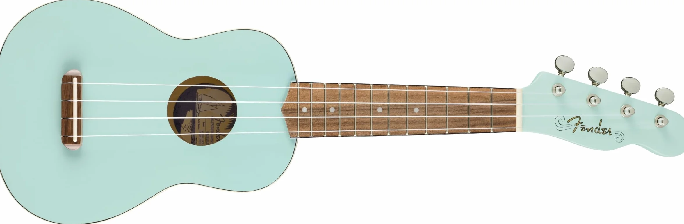 Fender Venice Ukulele Soprano, Daphne Blue, Tastiera in Noce, Design Leggero, Stile Classico, Include Lezioni Virtuali Gratuite