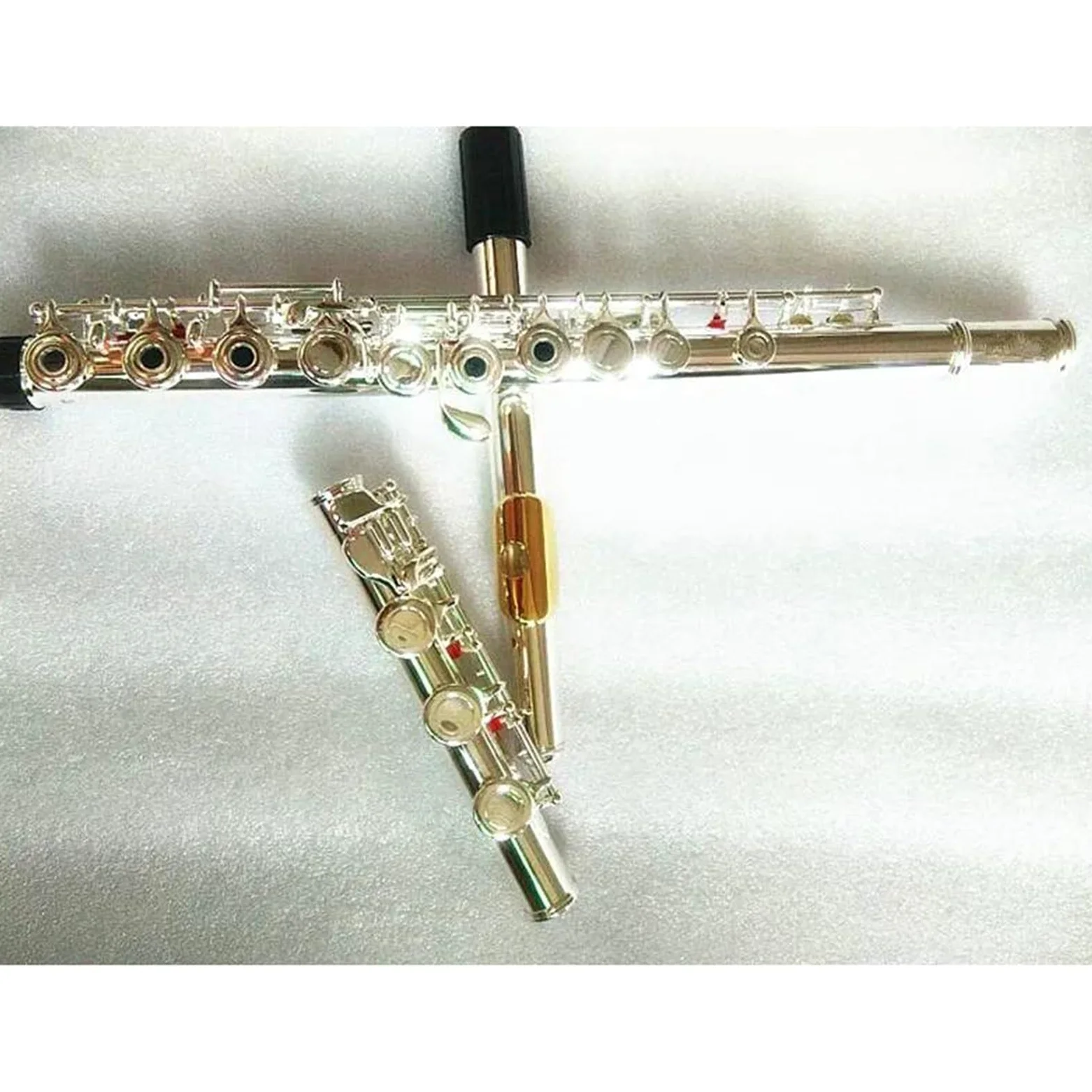 Bocchino Per Flauto In Argento Placcato Argento Con Chiave E A 17 Fori Con Foro Aperto C Tune Flauto Traverso per Principiante