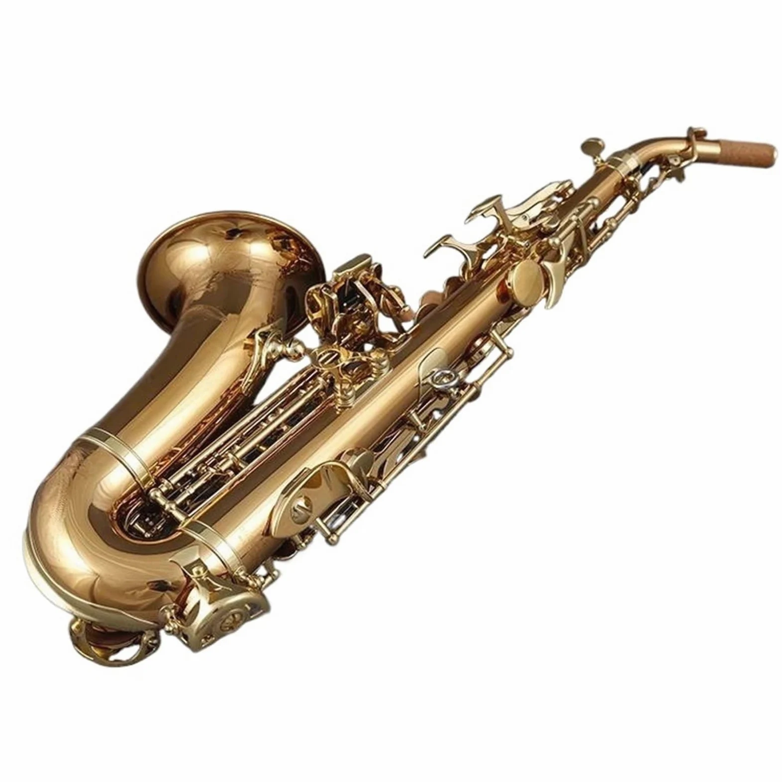 Professionale Sassofono Sassofono Soprano Per Studenti Si Bemolle Caffè Oro Sax Soprano Curvo Professionale Strumento Musicale (Color : Cloth bag)