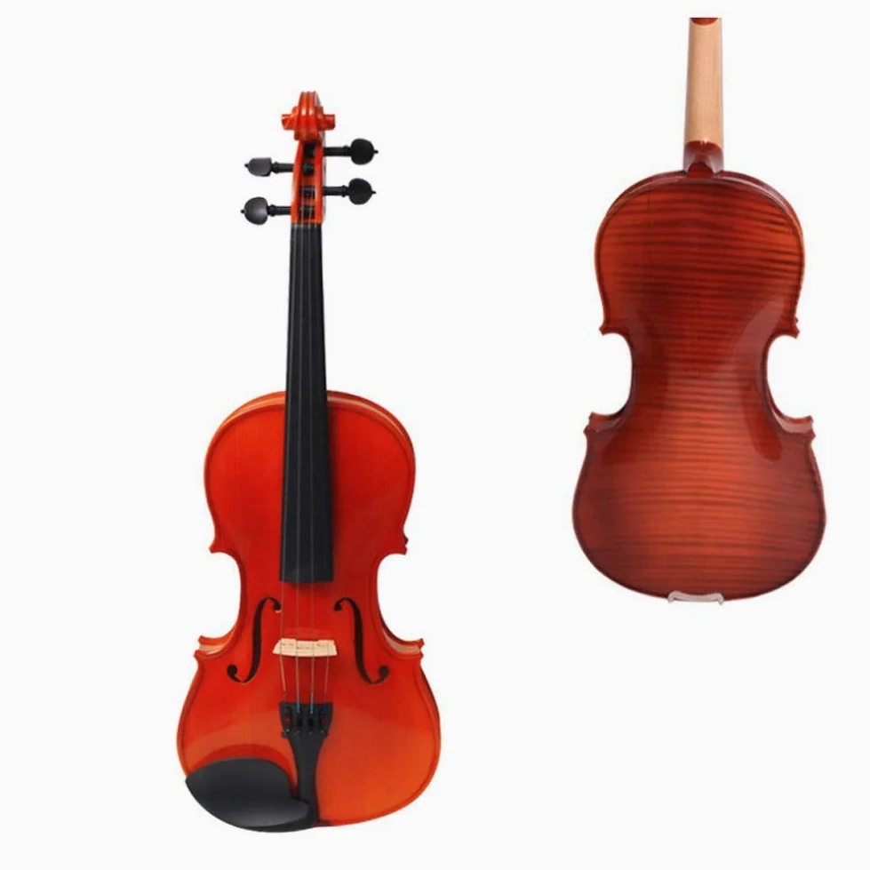 Violino Standard da Studente, per Principianti, Violino introduttivo for Adulti, Principianti, Studenti Universitari, Bambini Che imparano in Legno massello Puro Grado Professionale Fatto a Mano (Siz