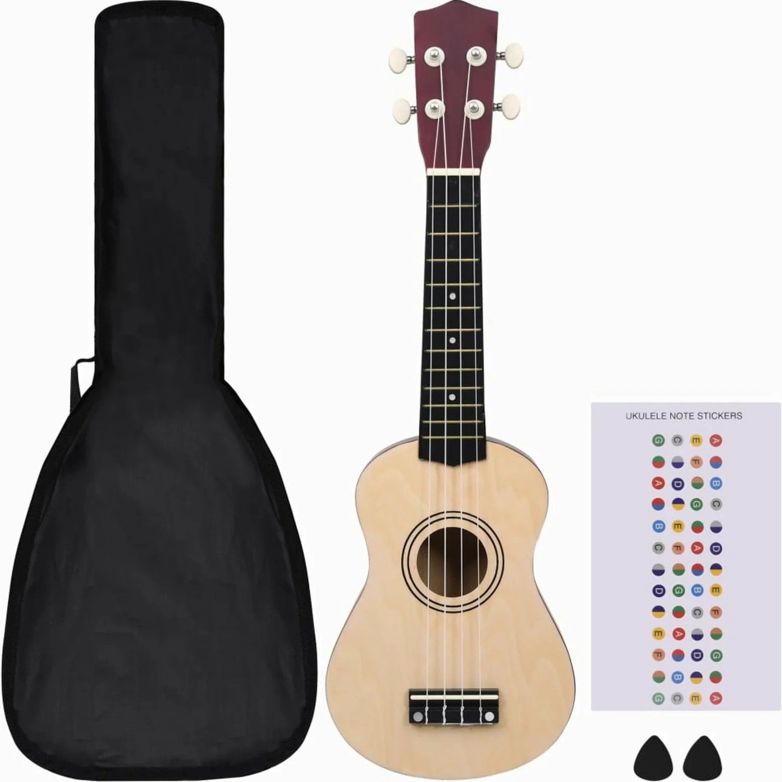 Set Ukulele Soprano con Borsa per Bambini Legno Naturale 21",Arte e Svago,Hobby e Arti Creative,Strumenti Musicali,Strumenti a corda-70146
