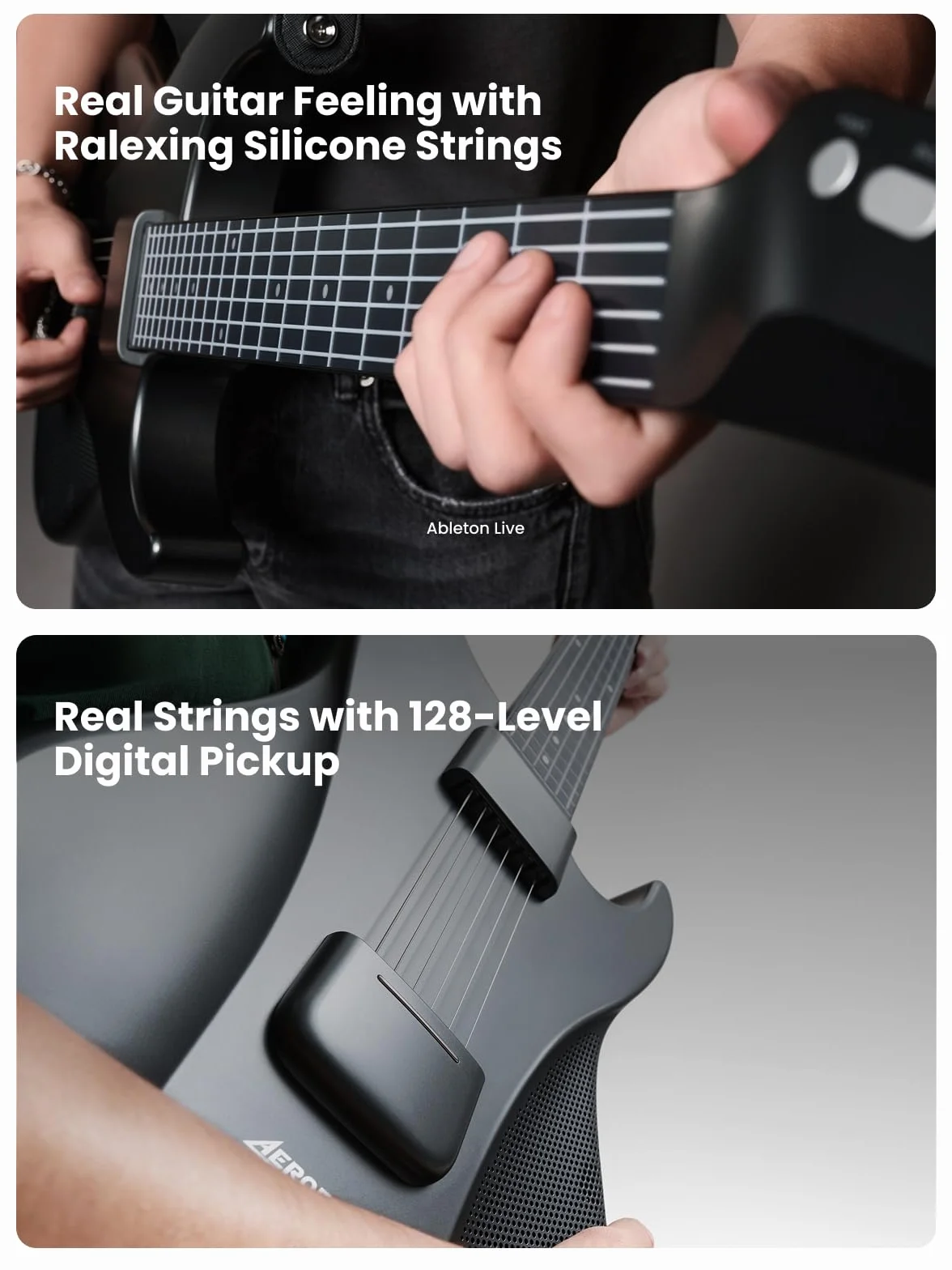 AeroBand Chitarra elettrica senza corda, chitarra elettrica acustica senza corde, tastiera portatile ed Emovable Chitarra da viaggio per principianti, appassionati, adulti, regalo (2024)
