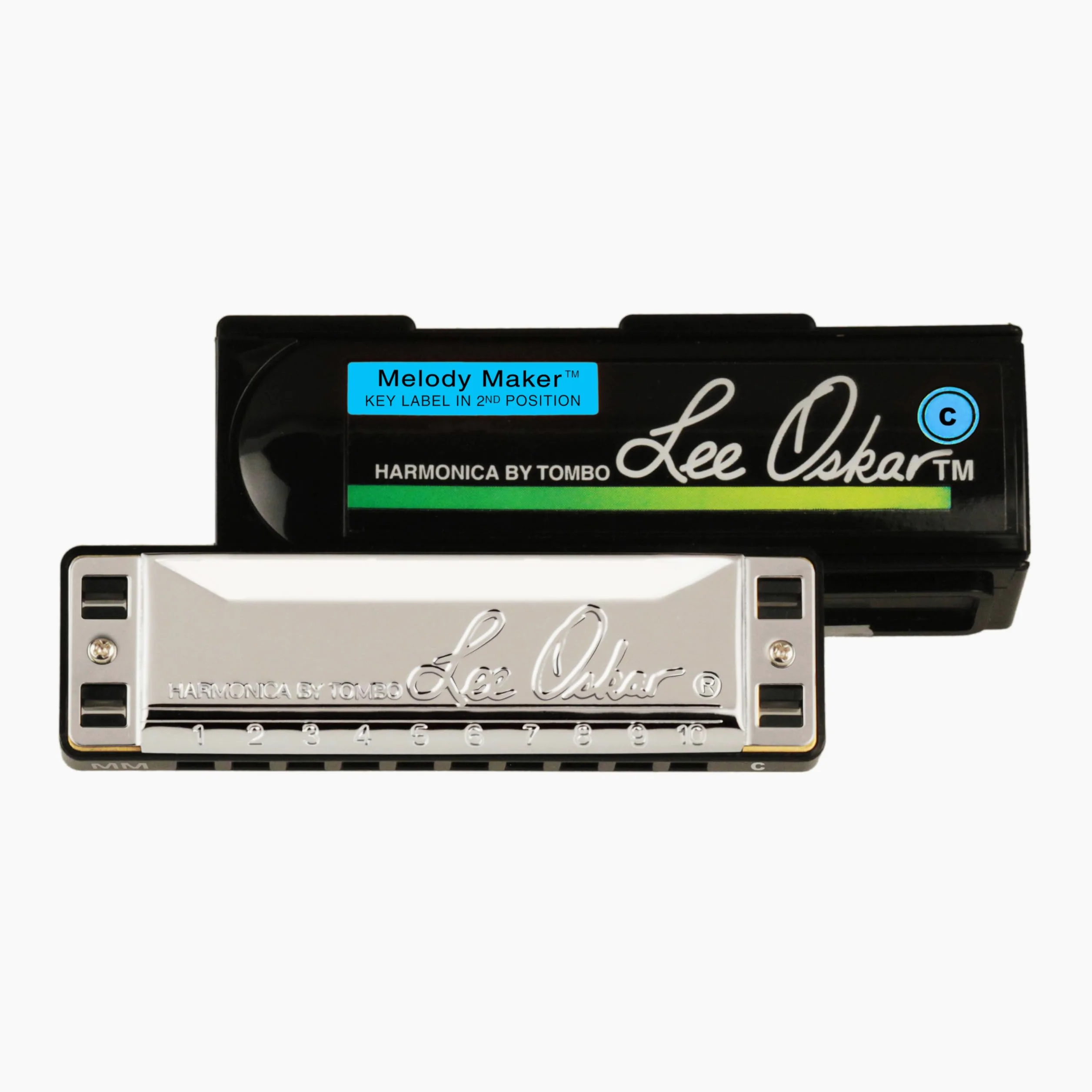 Armonica Lee Oskar Melody Maker C major per rhythm and blues, country, afro, clave, reggae, standard jazz - diatonica a 10 fori - piastre ad ancia in ottone - custodia in plastica inclusa