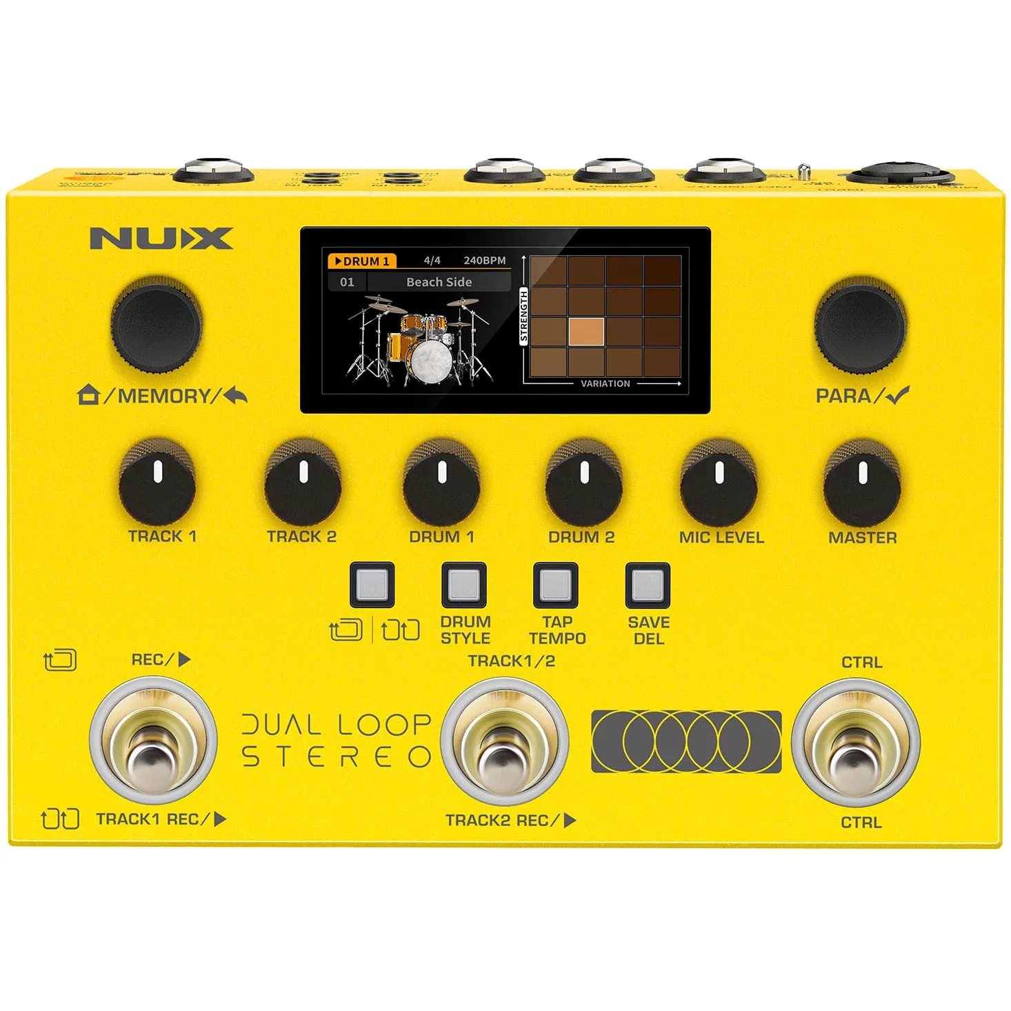NU-X - Pedale Stereo Dual Loop | Looper Multi-Effetti per Chitarra, Basso e Voce con Drum Machine, Registrazione USB, MIDI e Footswitch per Performance dal Vivo