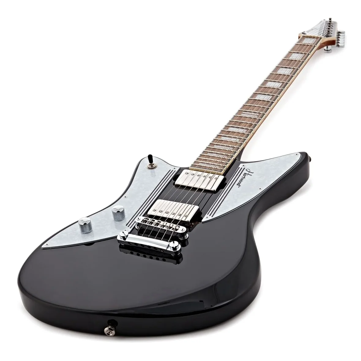 Hartwood Caricatore di chitarra elettrica per mancini, Jet Nero | Humbucker con Push-Pull per Varietà Tonale, Manico Acero Tostato con Finitura Satinata, Mancina, Jet Black