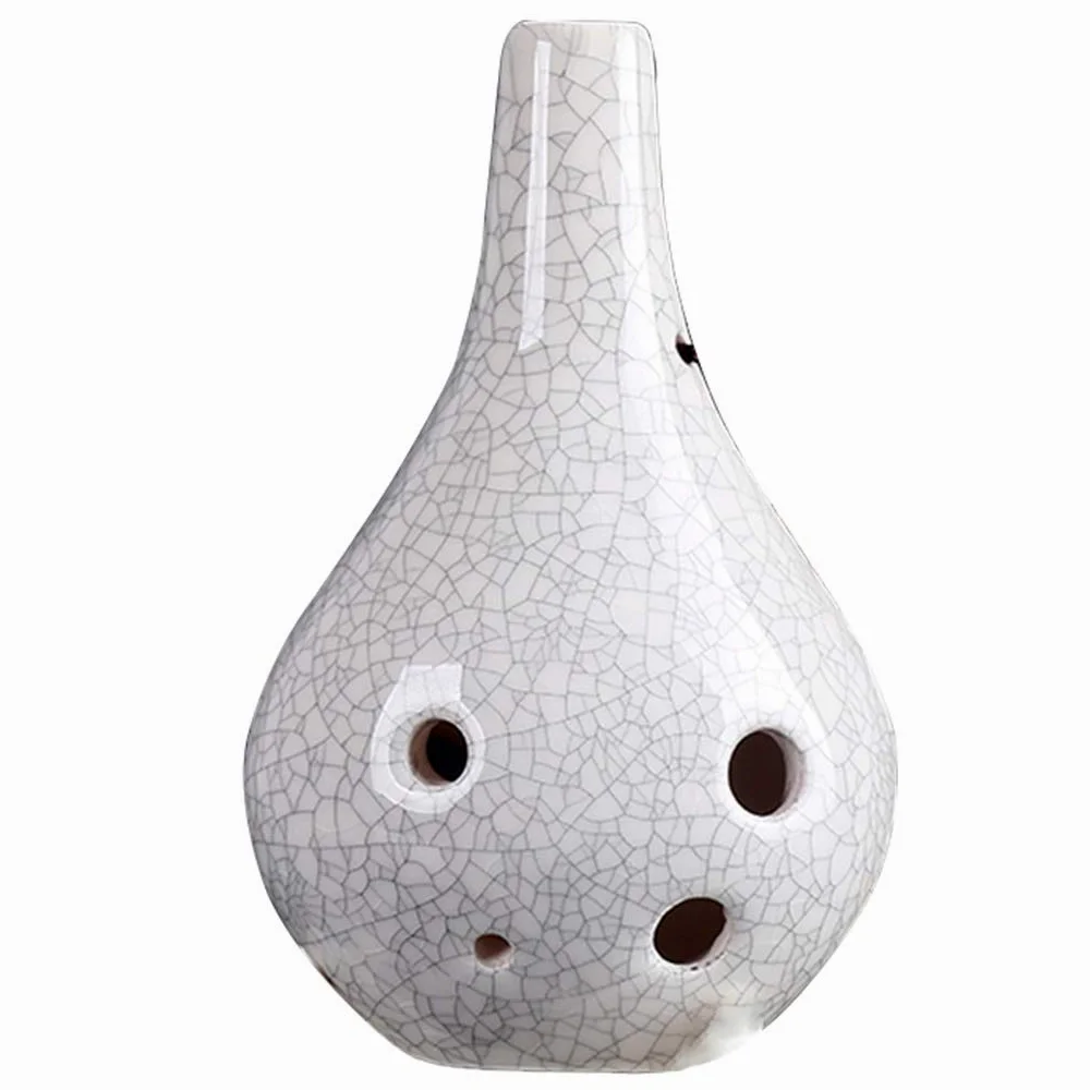 ocarina, Ocarina in terracotta contralto a 6 fori a forma di vaso creativo(White)
