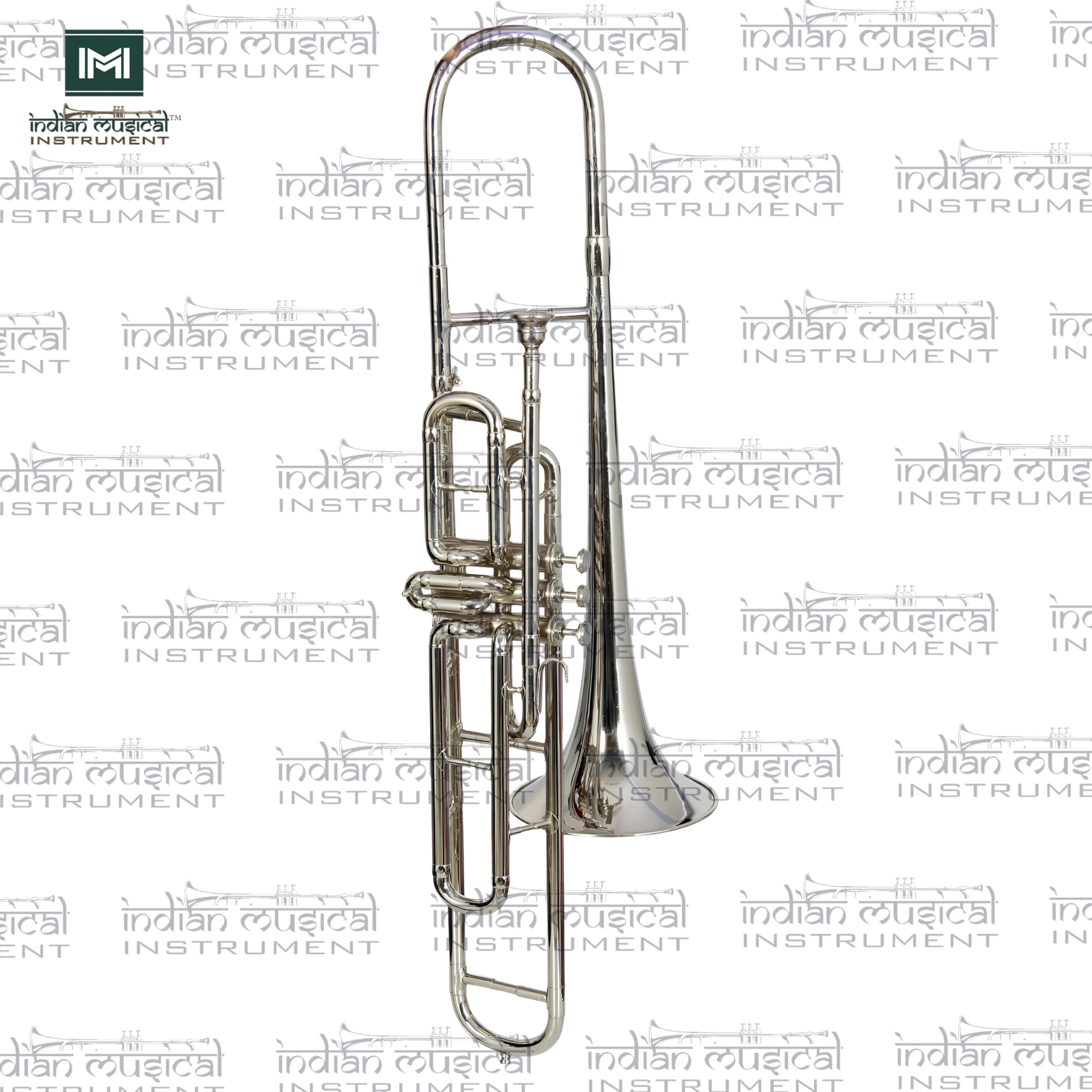 Valvola trombone, passo BB, qualità in ottone con custodia per il trasporto e bocchino incluso (argento)