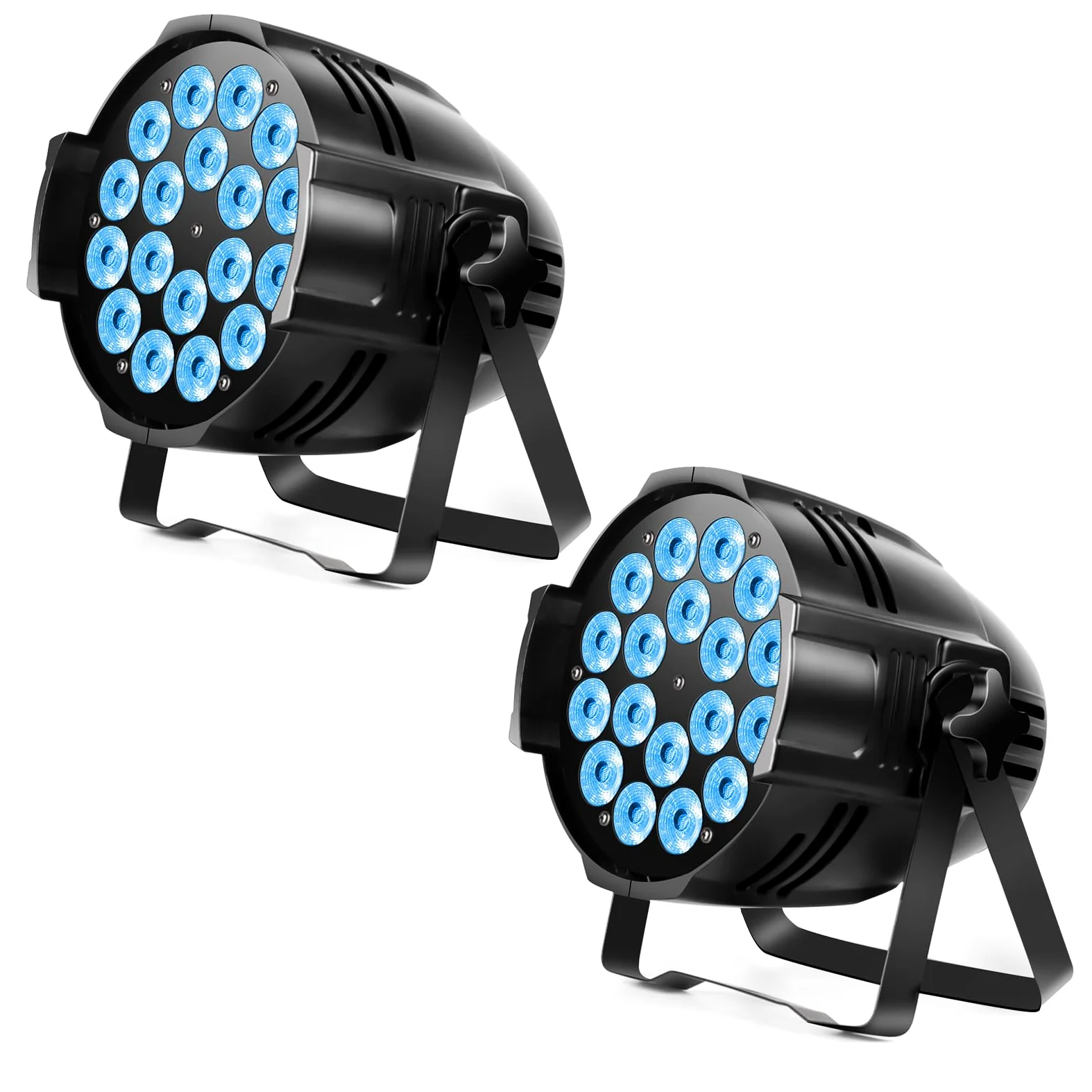 U`King 2PCS Faro Par 18 x 15W LED Luce da Palcoscenico 4 in 1 RGBW Par LED per Illuminazione Palcoscenico con DMX512 e 8 Canali per Feste, Discoteca, Matrimonio, Natale