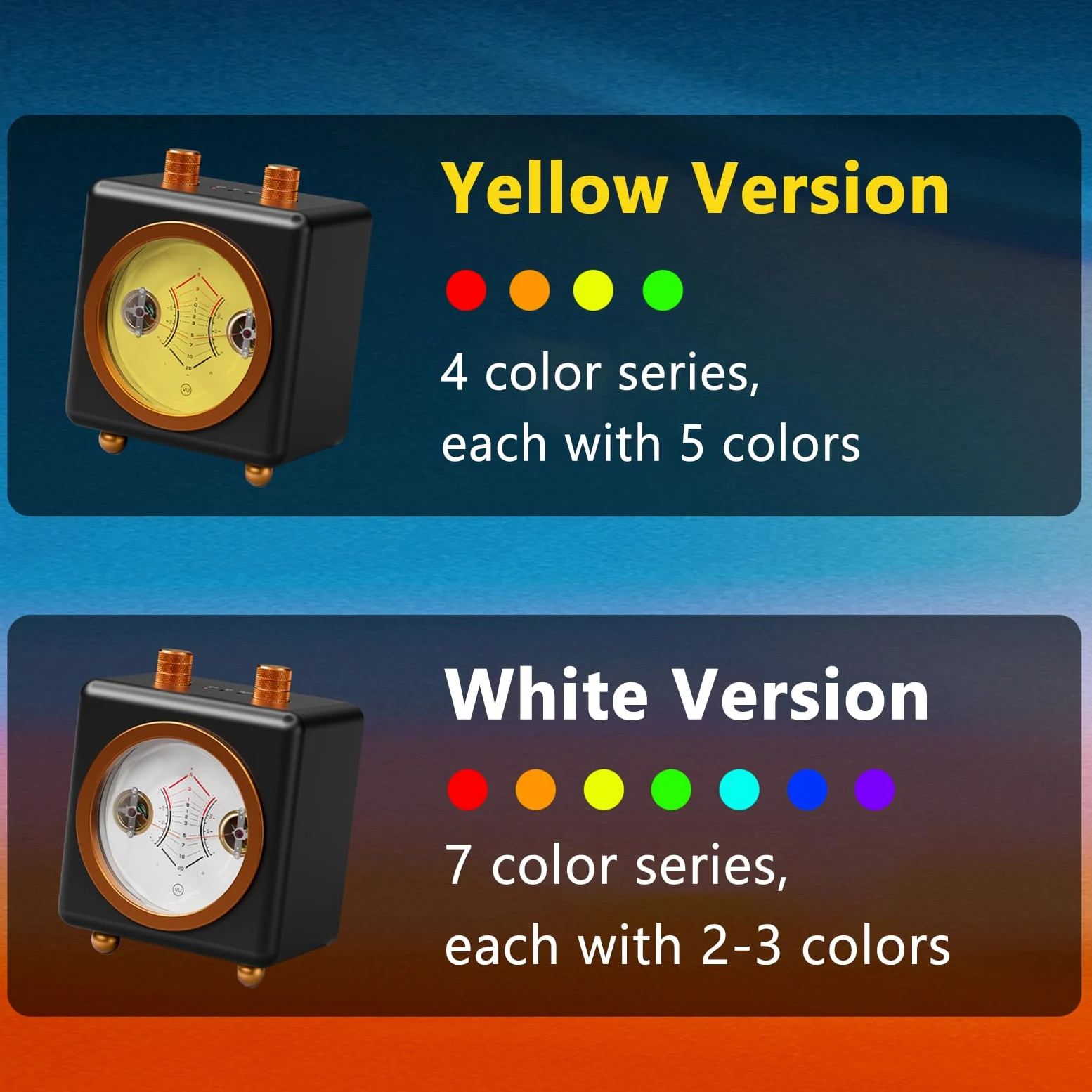 Luce audio VU Meter, luce ritmica musicale con luminosità regolabile e colore della retroilluminazione, regolazione a gamma completa per giochi e uso desktop