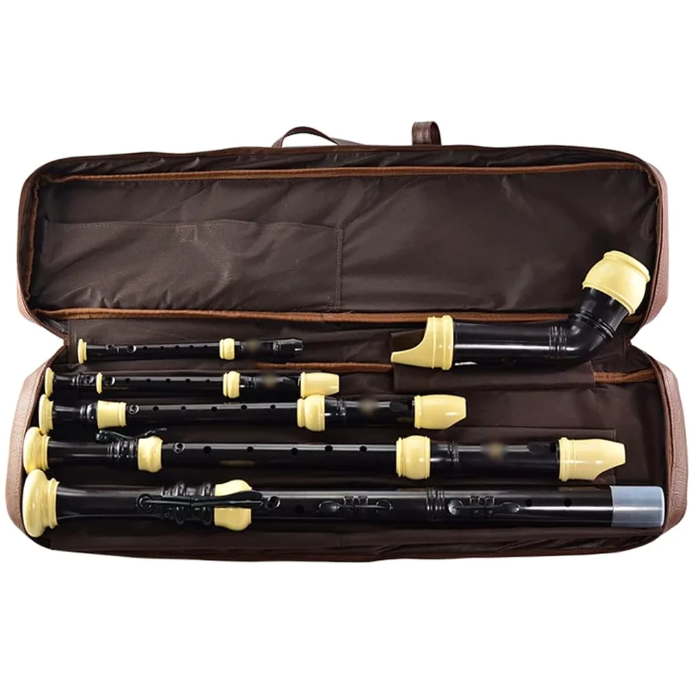Set di flauto dolce barocco professionale a 8 fori, strumento a fiato in 3 pezzi con diteggiatura barocca, include custodia, bastone per la pulizia e cordino per band e aula