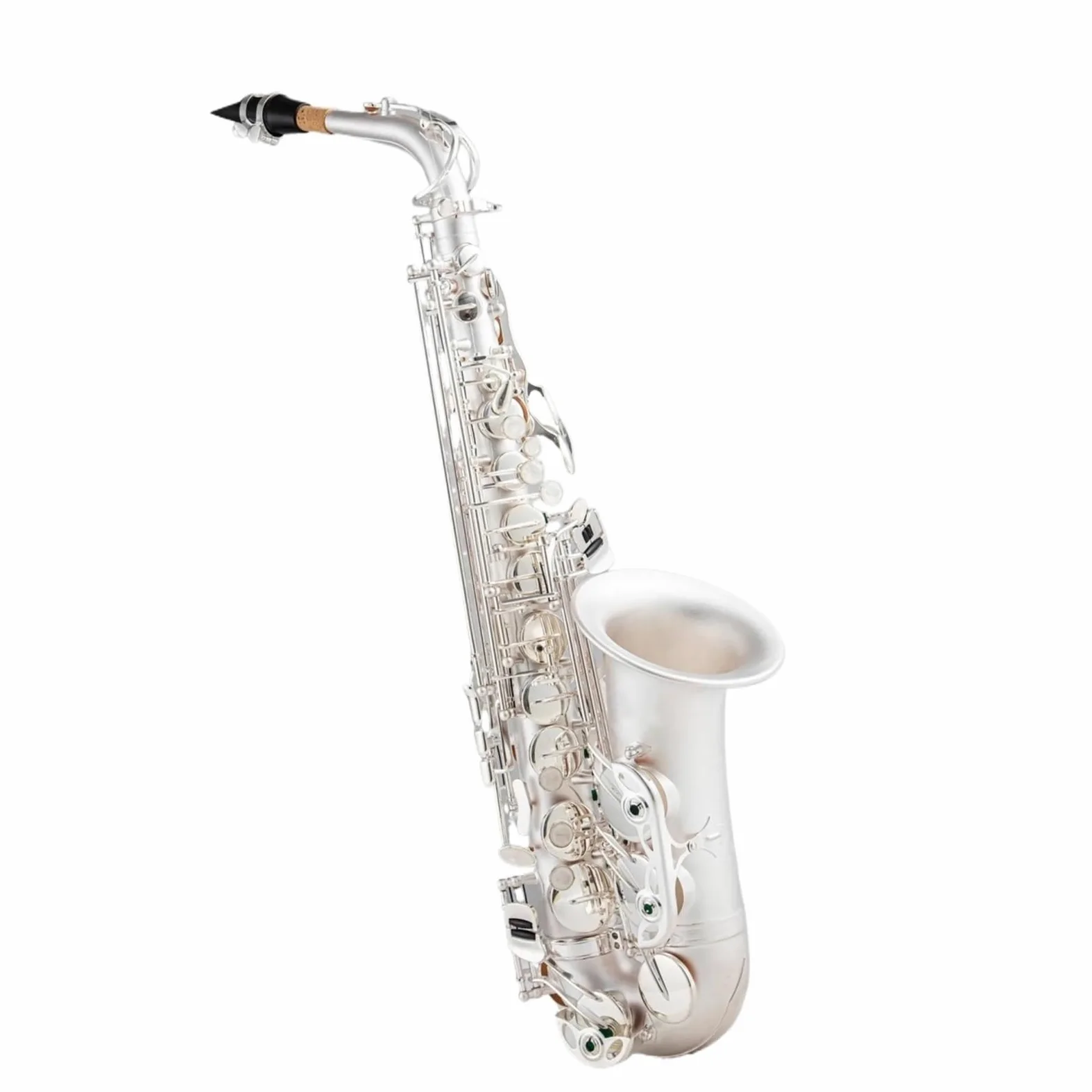 Sassofono Contralto per Studenti, accordatura in Mi bemolle, Sassofono in Ottone Placcato Argento, Strumento Musicale con Custodia in Nylon, bocchino, Grigio Chiaro, Grigio ch,Light Grey