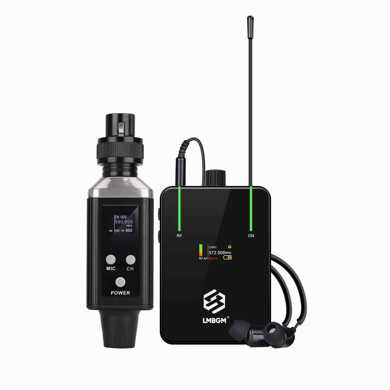 AR9 UHF Mono Wireless Monitor Pro System Transmitter and Beltpack Receiver for Studio, Band Rehearsal and Live Performance (AR9 Pro-1)