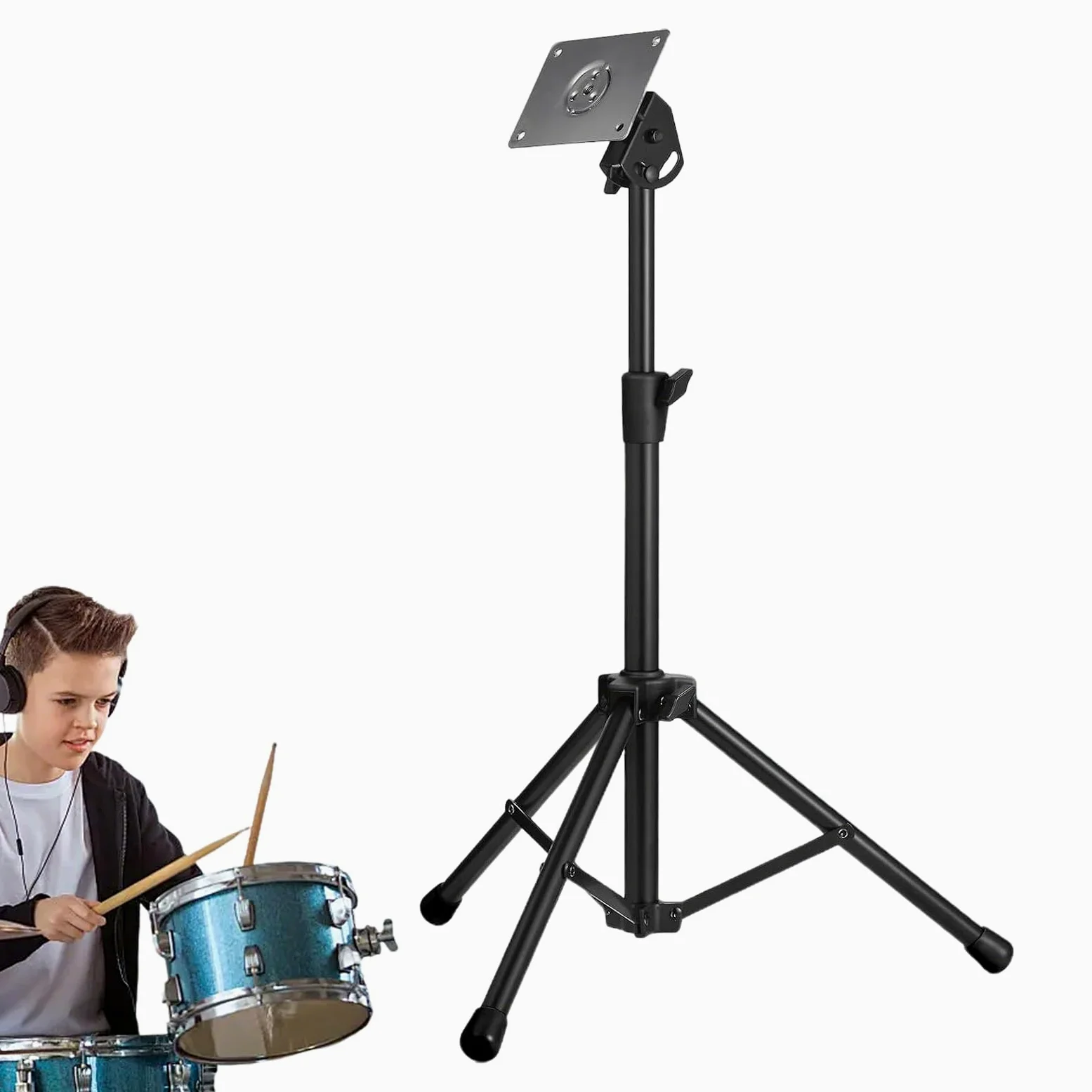 Supporto per batteria - Sùpporto pèr rullante | Supporti peŗ pad p̄er esercitazione pēr bàtteria, sup̃porto nero peř tavola p̃er percussioni a sollevamento silenzioso, trainer regolabile, soluzione pe