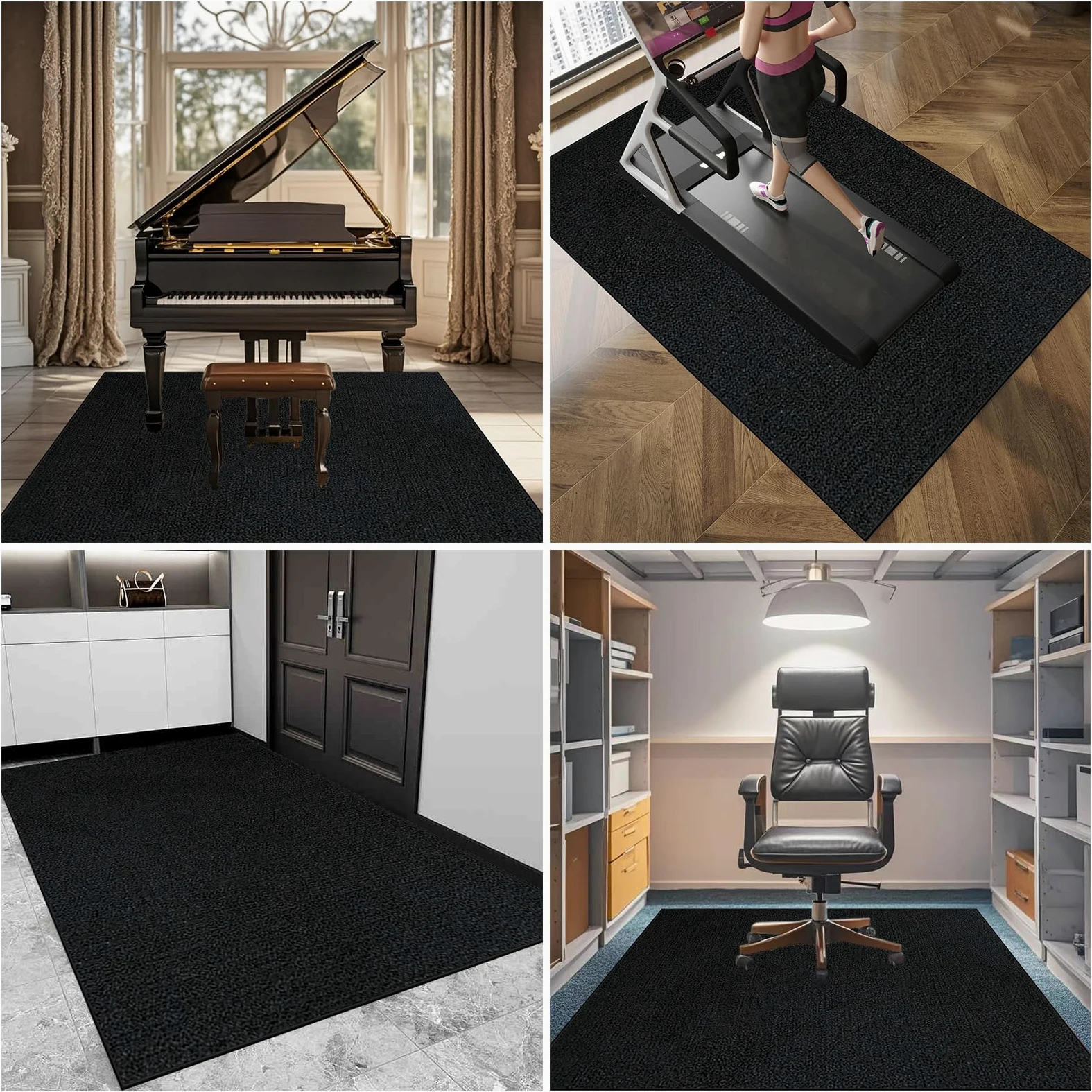Tappeto per Batteria, Tappetino per Batteria e Percussioni 120 x 70 cm Tappeti Rettangolari Antiscivolo per Batteria Elettroniche Rullante Acustica Grancassa, Tappeto a Tamburo Insonorizzato