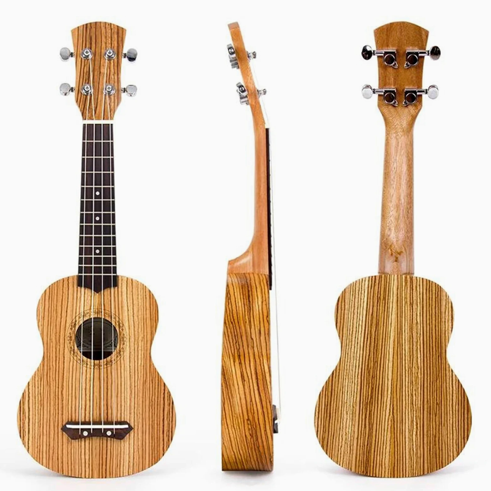 Ukulele Strumento Musicale Chitarra A 4 Corde Ukulele In Legno Zebrano Da 21 Pollici Con Borsa Per Ukulele E Accordatore