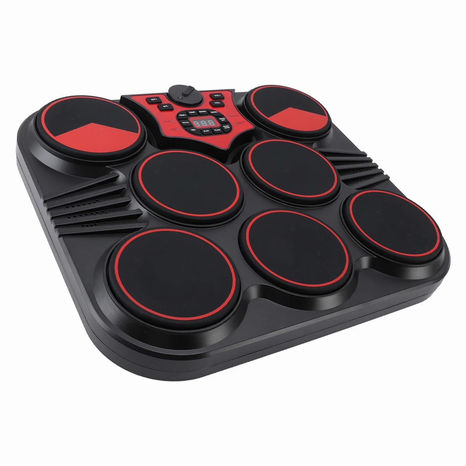 Set di batteria elettronica 7 pad, pad per batteria elettrica da tavolo, ritmi multisuono con batteria ricaricabile USB, kit di batteria digitale portatile per professionisti