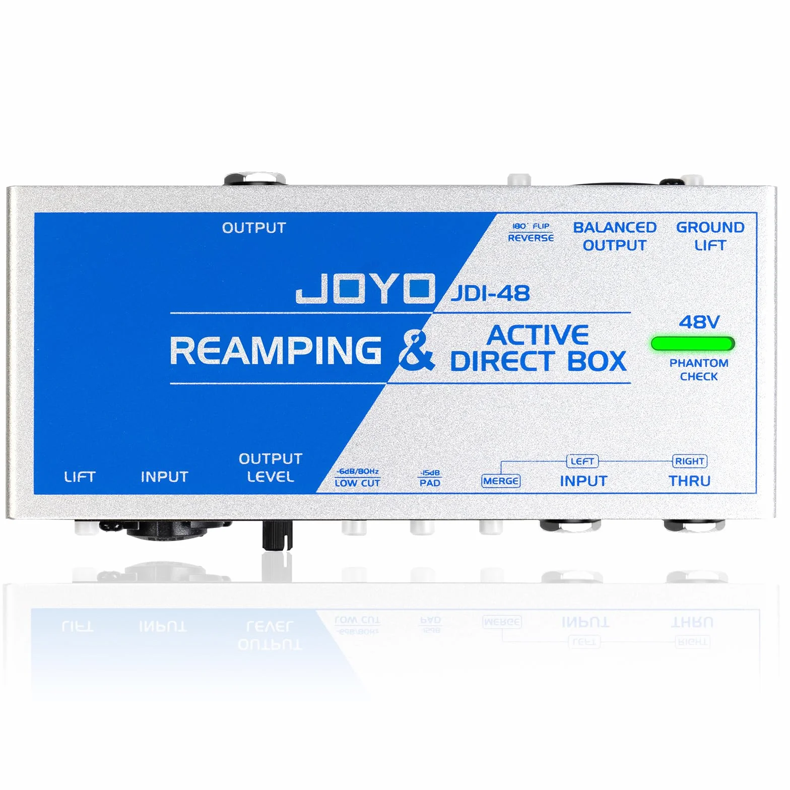 JOYO Reamping passivo e Direct Box Active Phantom Powered 2-in-1 per chitarra basso, dispositivo di registrazione portatile DI BOX con ingresso 6,35 mm e XLR (JDI-48)