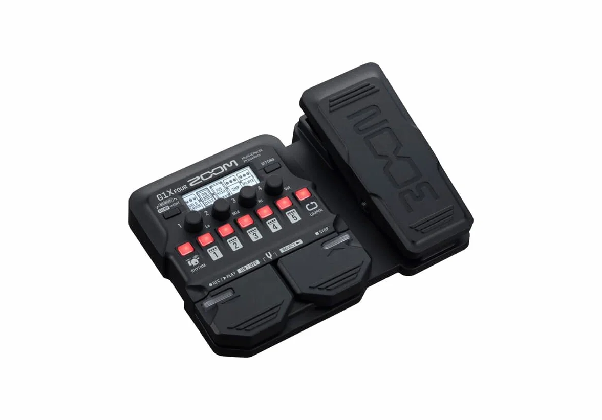 Zoom - G1X FOUR - Processore Multi-Effetti per Chitarra con Pedale di Espressione, con 70+ Effetti Integrati, Modellazione di Amplificatori, Looper, Ritmi, Accordatore, Alimentazione a Batteria